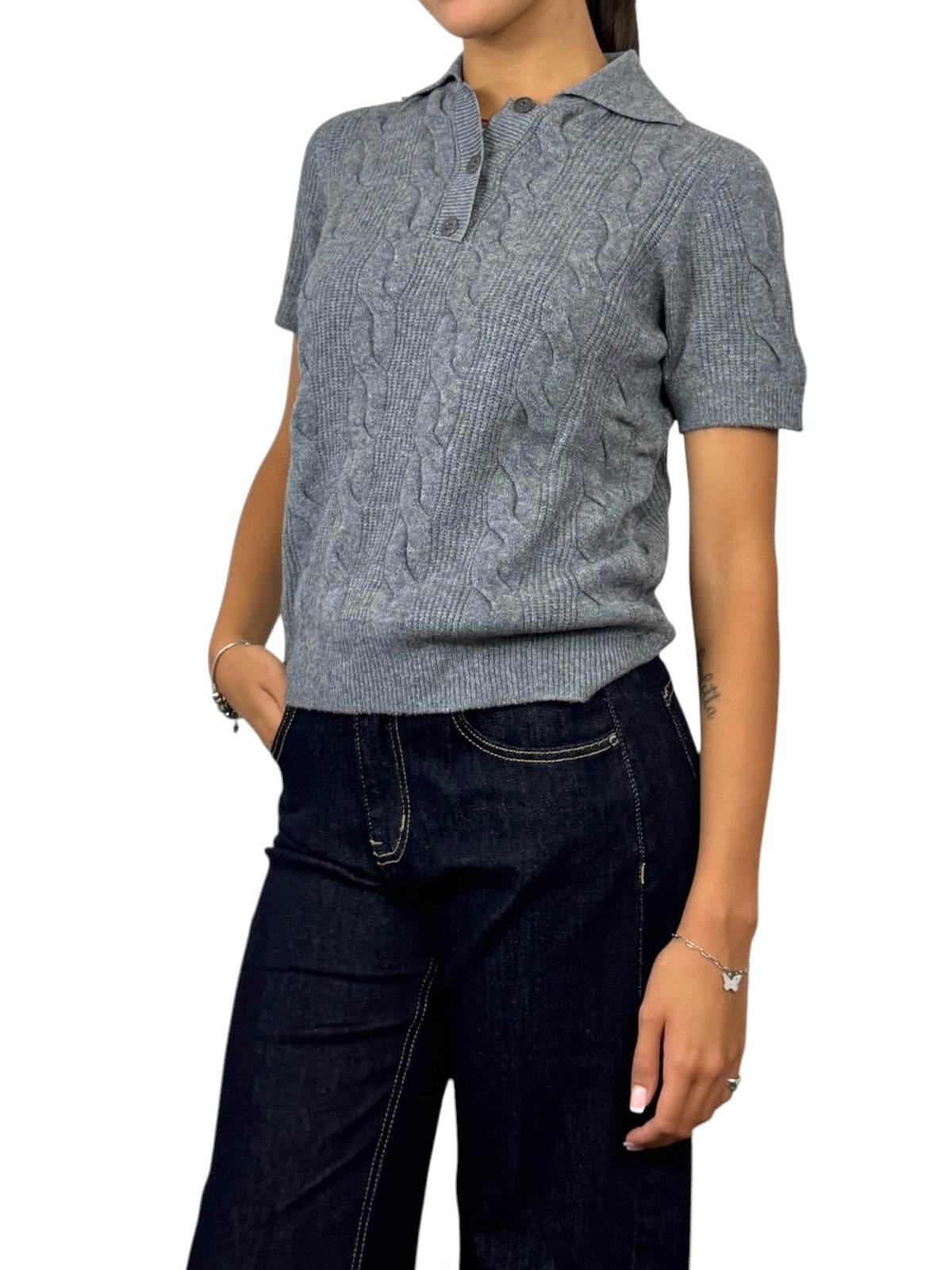 SUSY MIX POLO MEZZA MANICA GRIGIO