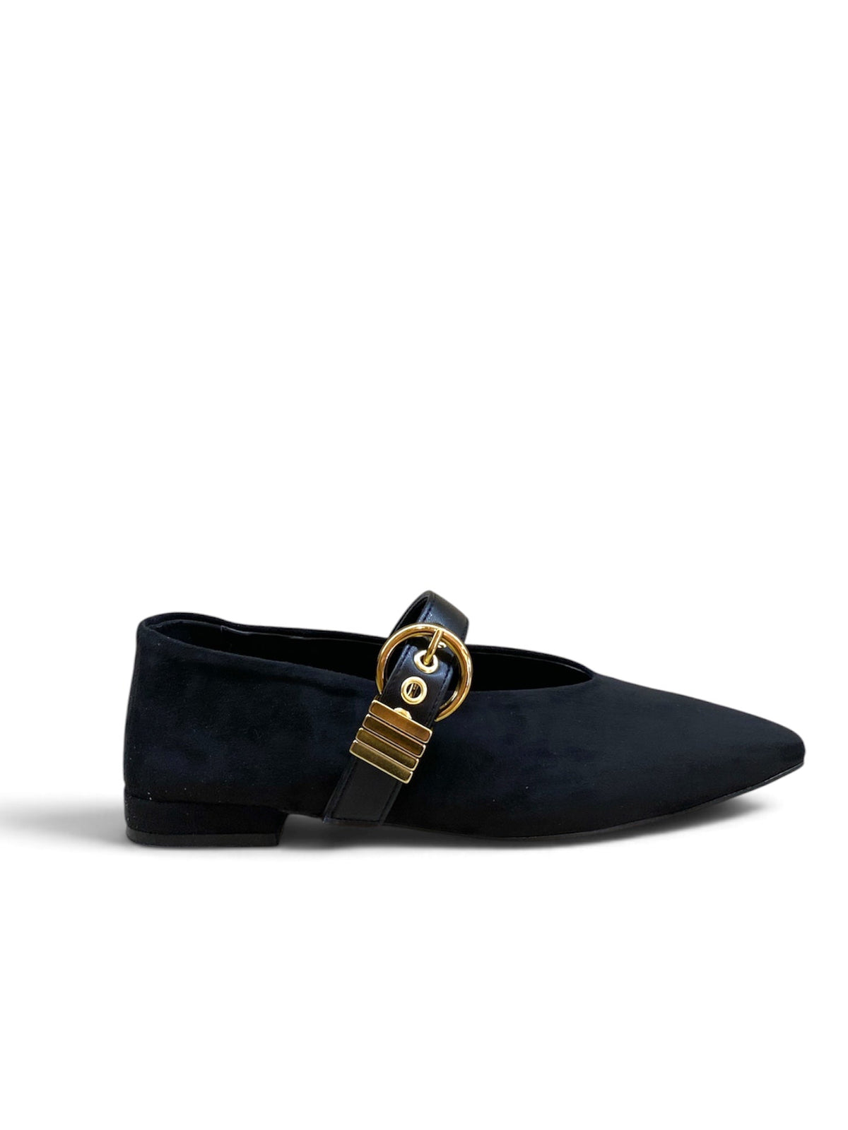 BOTTEGA LOTTI BALLERINA CON FIBBIA IN SUEDE NERO