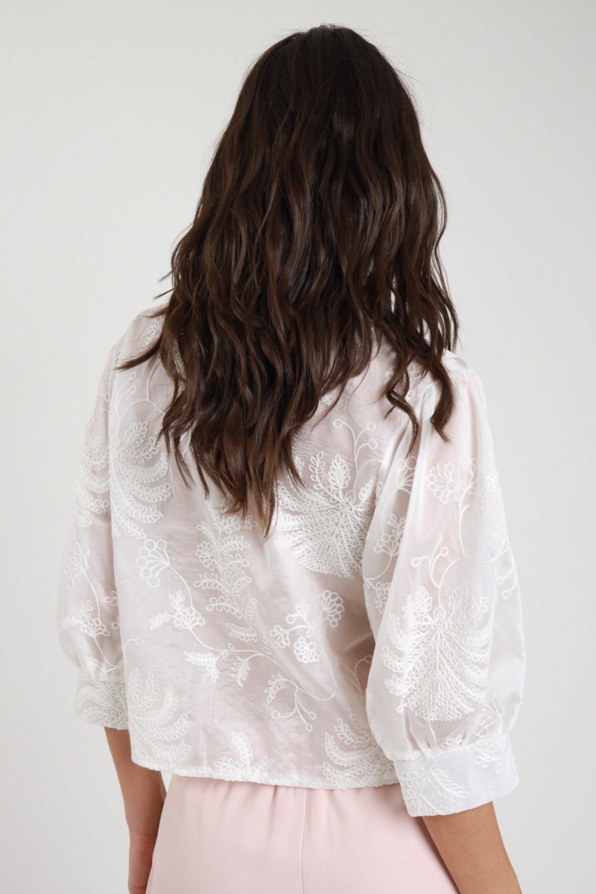 SUSYMIX CAMICIA CON RICAMI BURRO