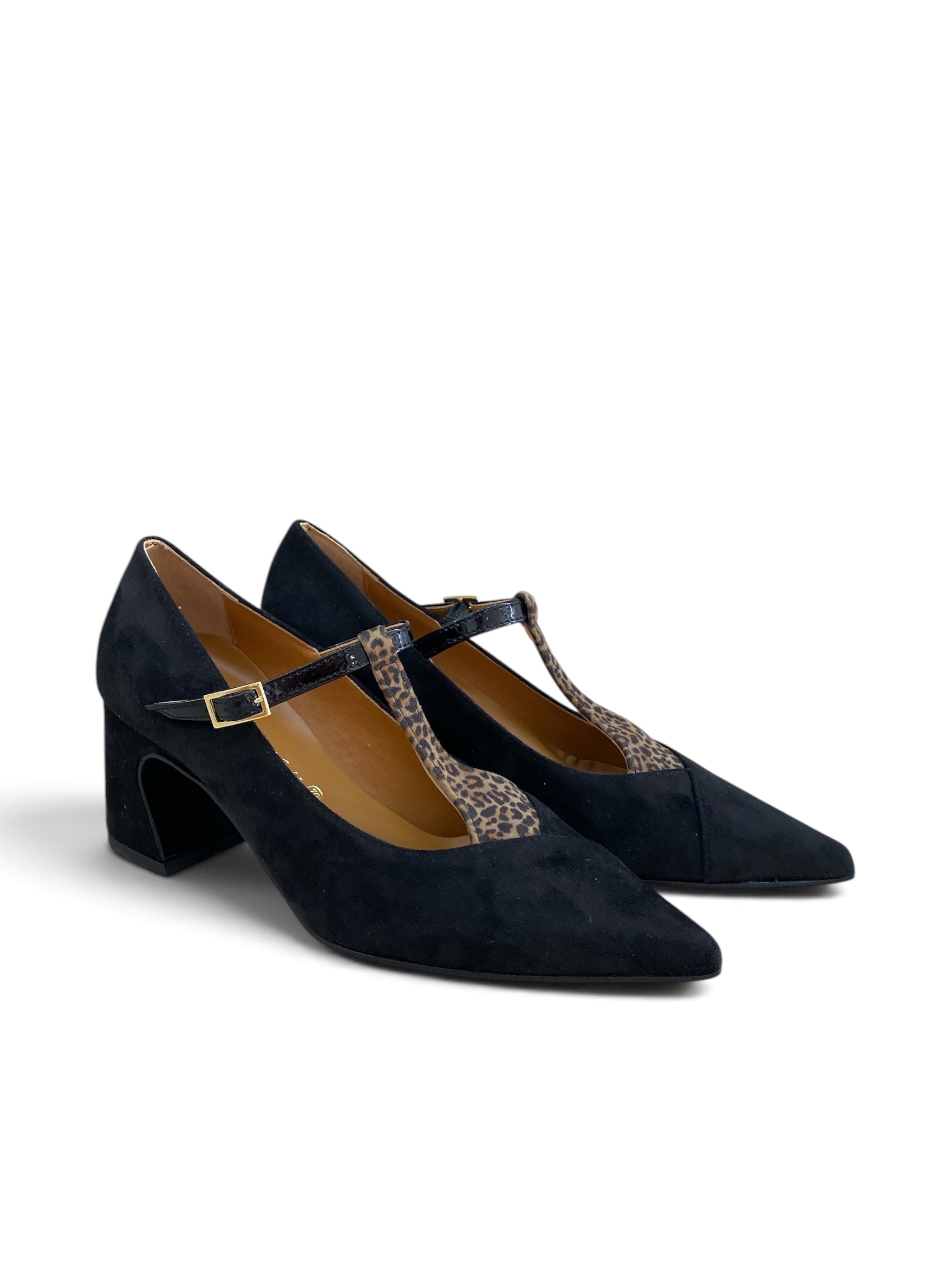 BOTTEGA LOTTI MARYJANE CAMOSCIO LEOPARD