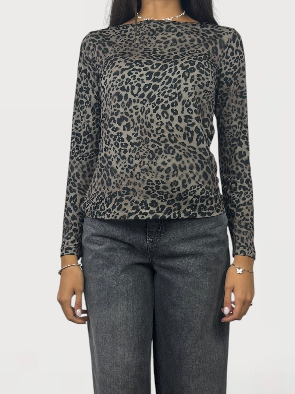 SUSY MIX MAGLIETTA ANIMALIER MANICA LUNGA