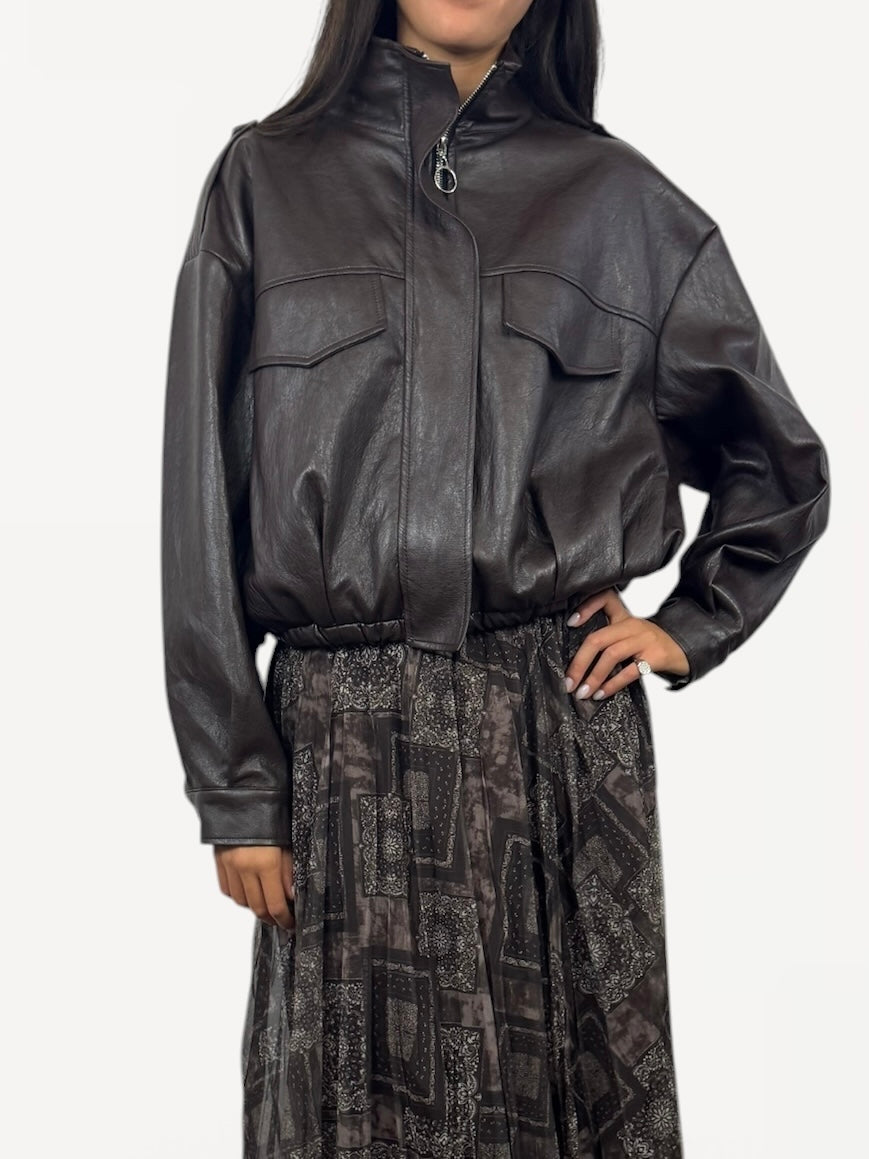 CECILE GIACCA MODELLO BOMBER MORO