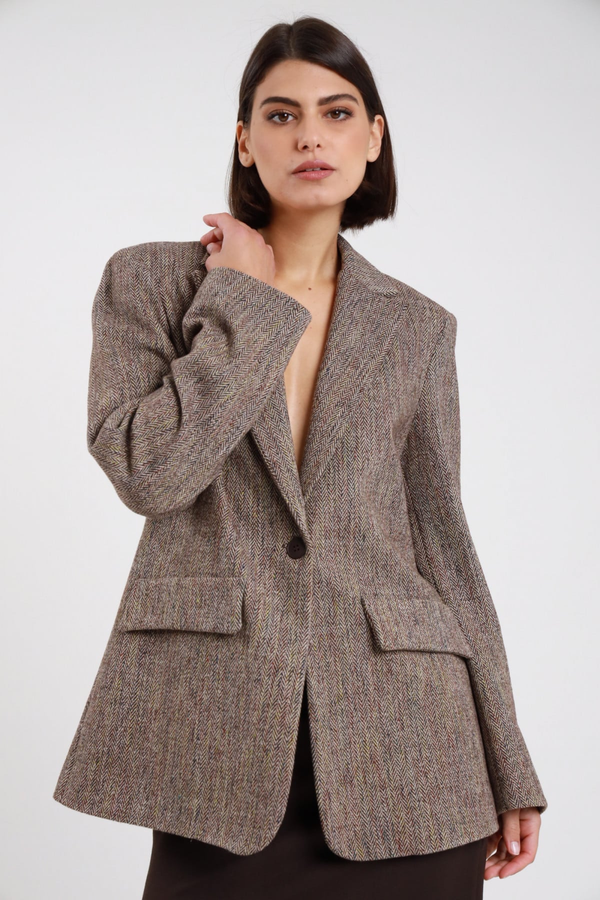 SUSY MIX BLAZER PIED DE POULE VINO