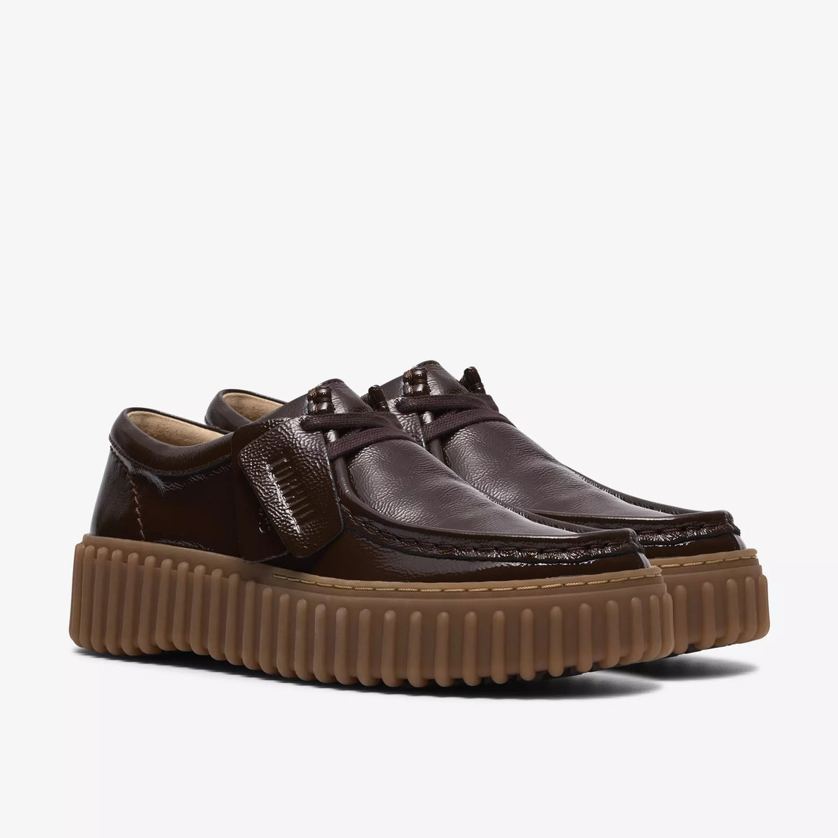 CLARKS SCARPA MODELLO INGEGNERE TORHILL BEE VERNICIATA DARK BROWN