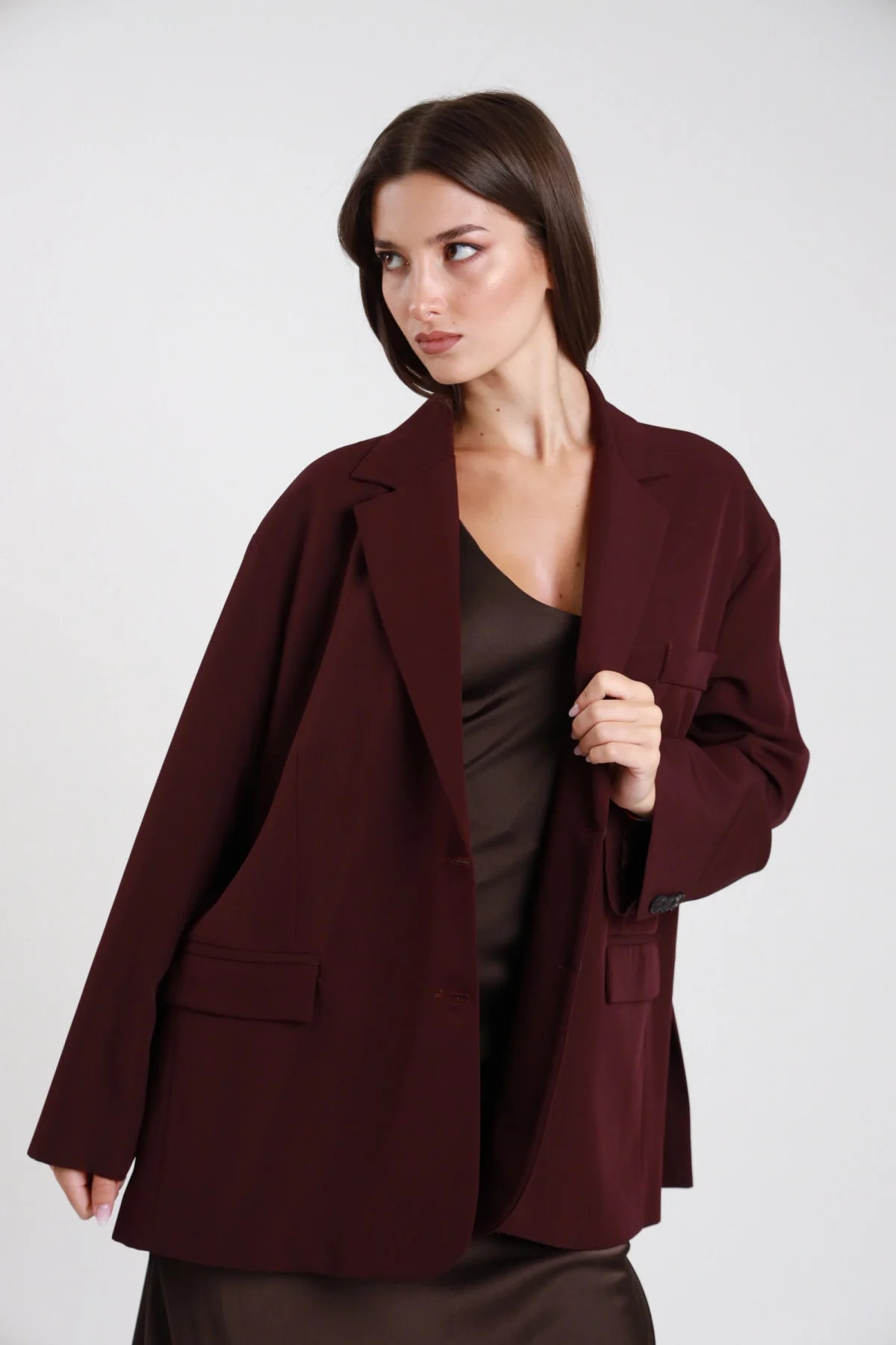 SUSY MIX BLAZER OVER VINO