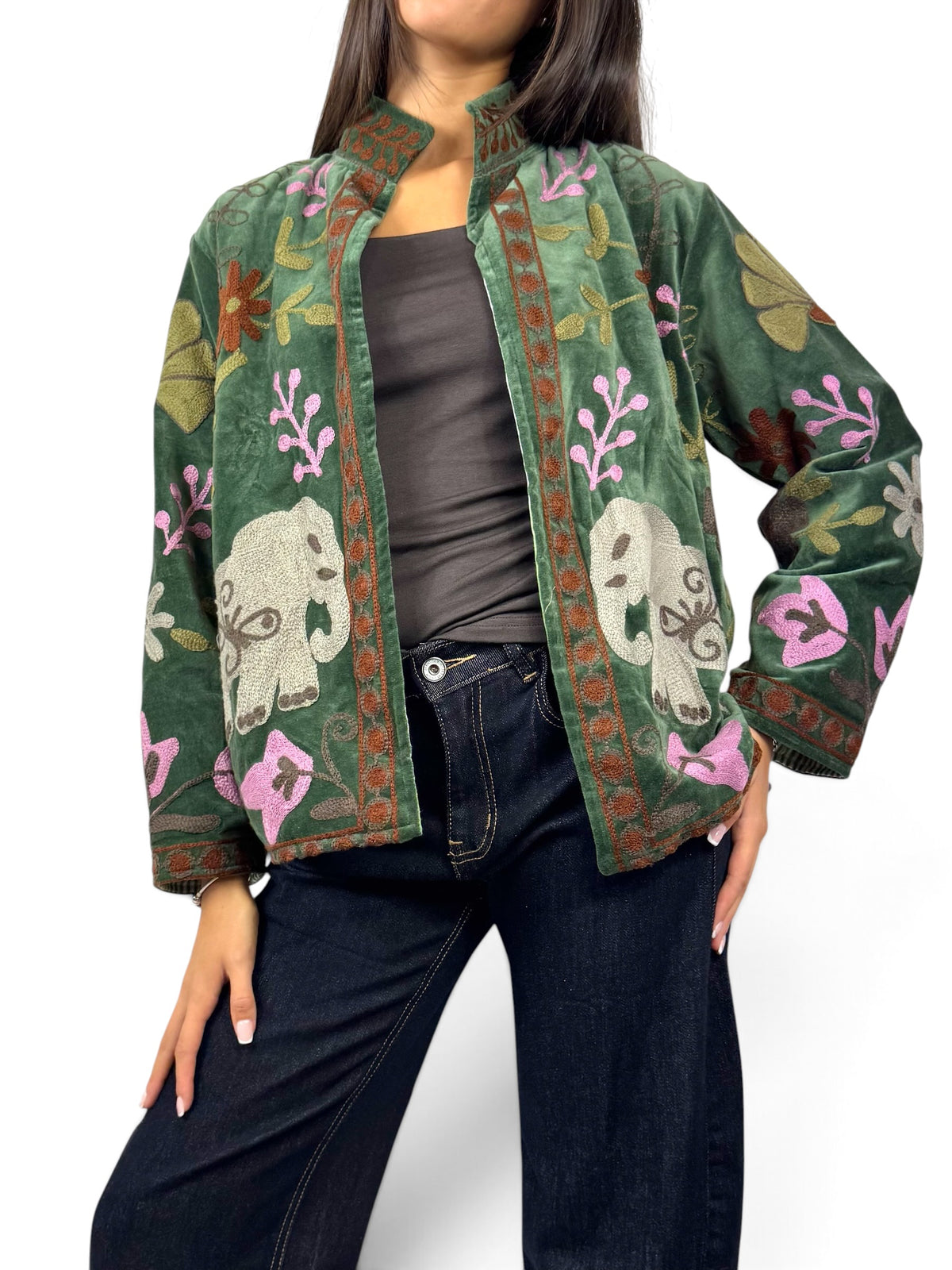 CECILE GIACCA SUZANI VERDE MARRONE