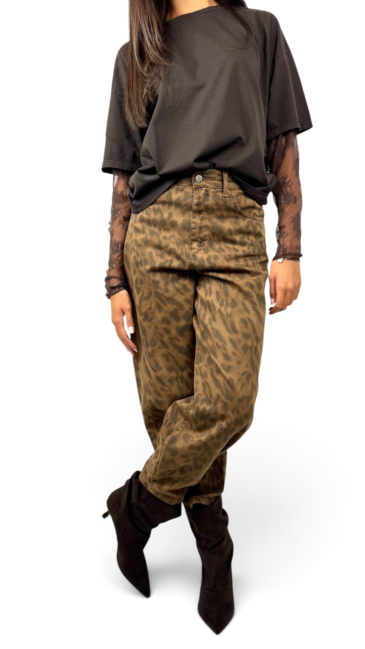 SUSY MIX PANTALONE MACULATO CAMMELLO