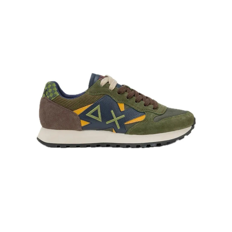 SUN68 Sneaker uomo in suede verde militare