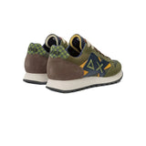 SUN68 Sneaker uomo in suede verde militare