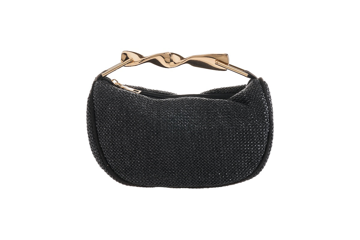 ANNA CECERE BORSA RAFIA NERA