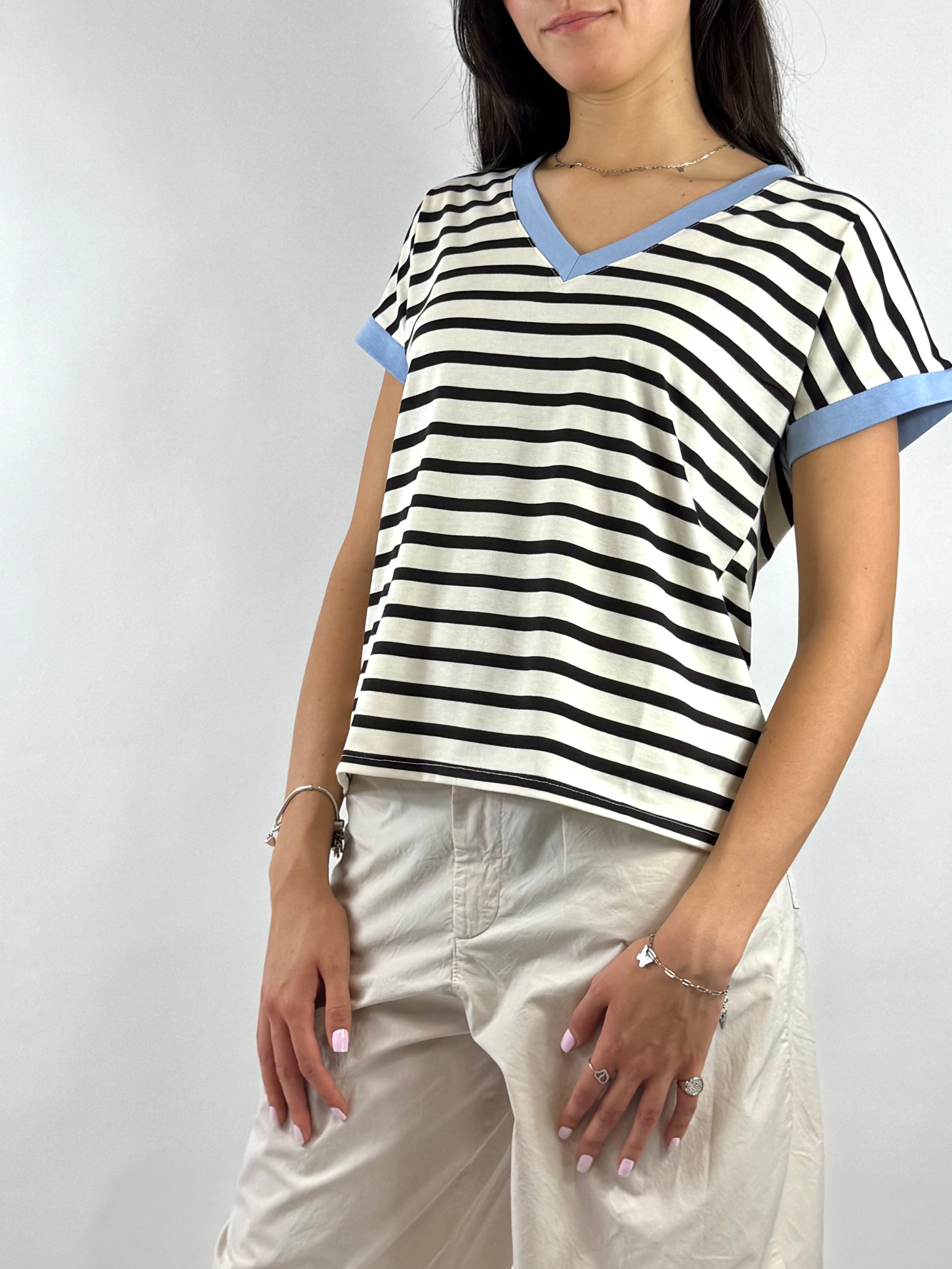 SUSY MIX T-SHIRT RIGHE MORO