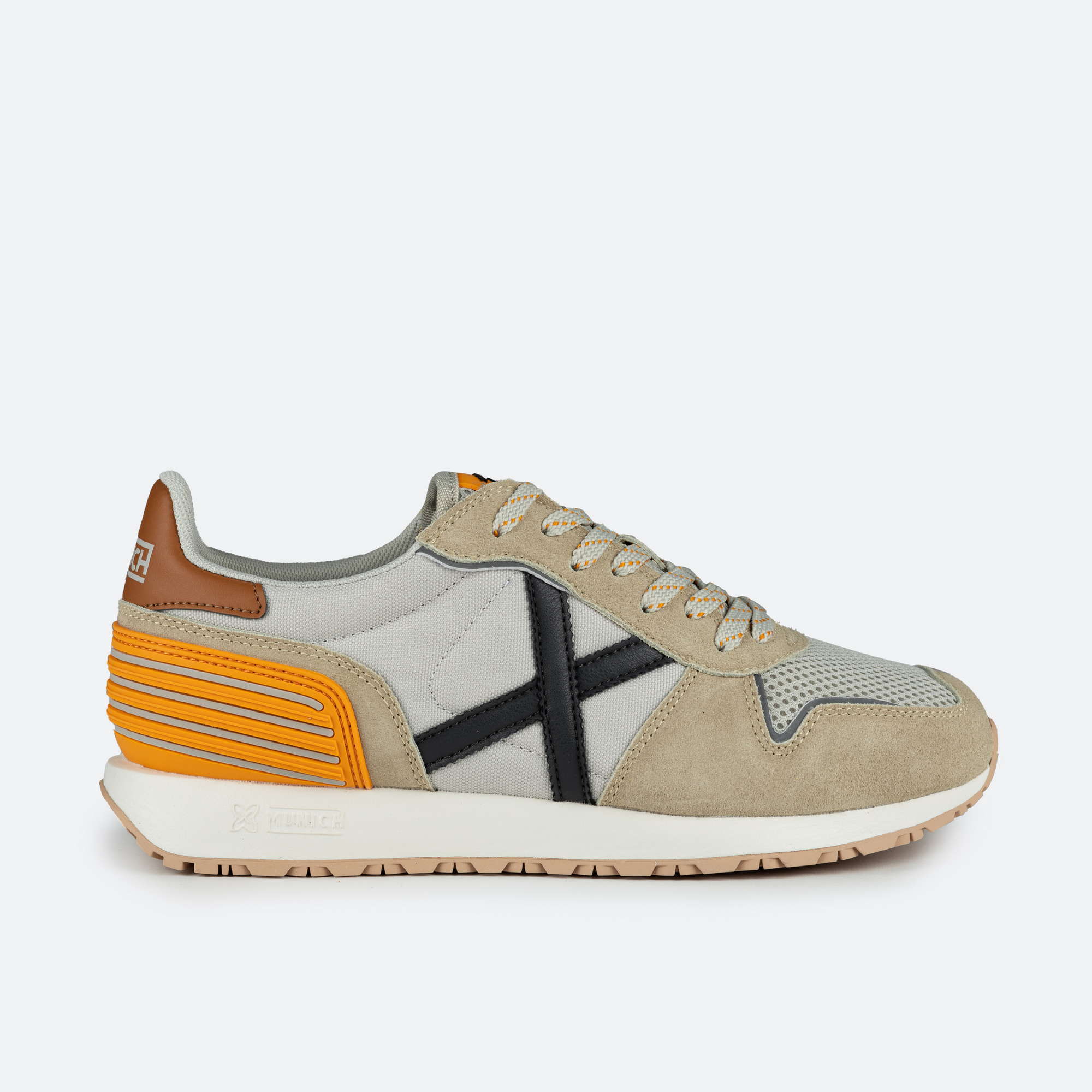 Munich Sneakers uomo beige mesh e suede