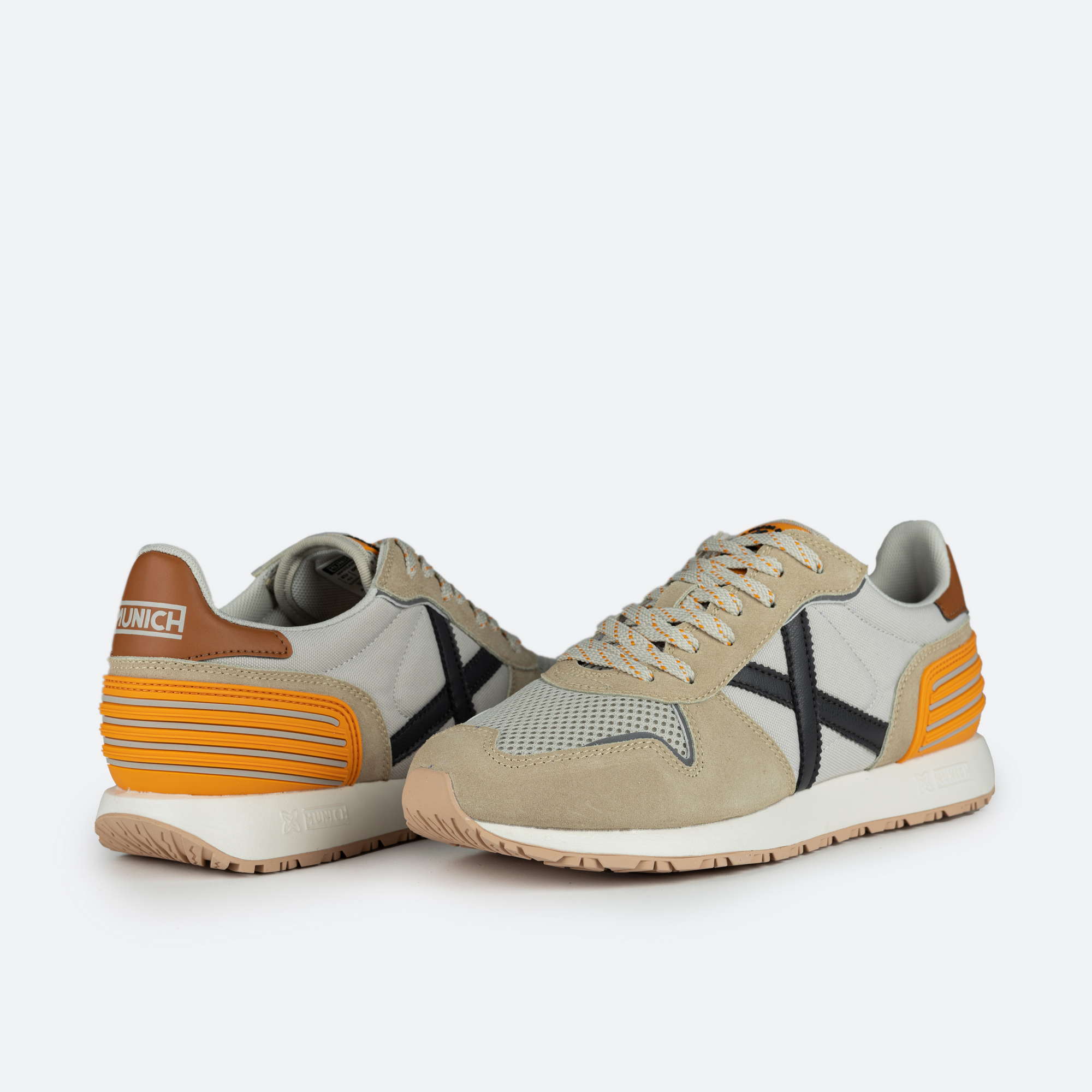 Munich Sneakers uomo beige mesh e suede