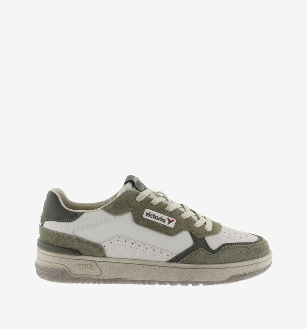 VICTORIA Sneaker uomo modello tennis materiali suede pella crack kaki