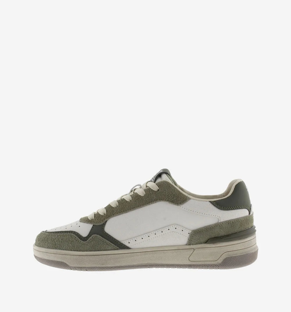 VICTORIA Sneaker uomo modello tennis materiali suede pella crack kaki