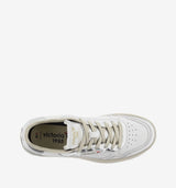 Victoria Sneaker donna in pelle bianco con dettagli in laminato argento