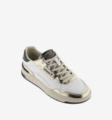 Victoria Sneaker donna in pelle bianco con dettagli in laminato oro