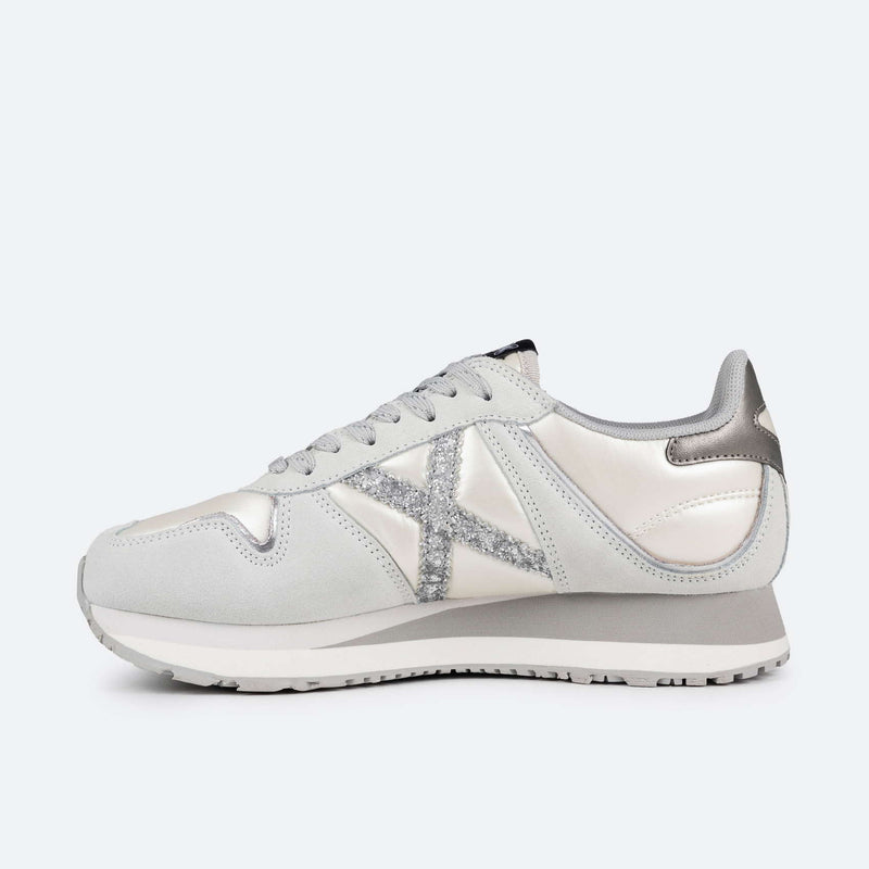 Munich Sneaker donna in materiale perlato avorio