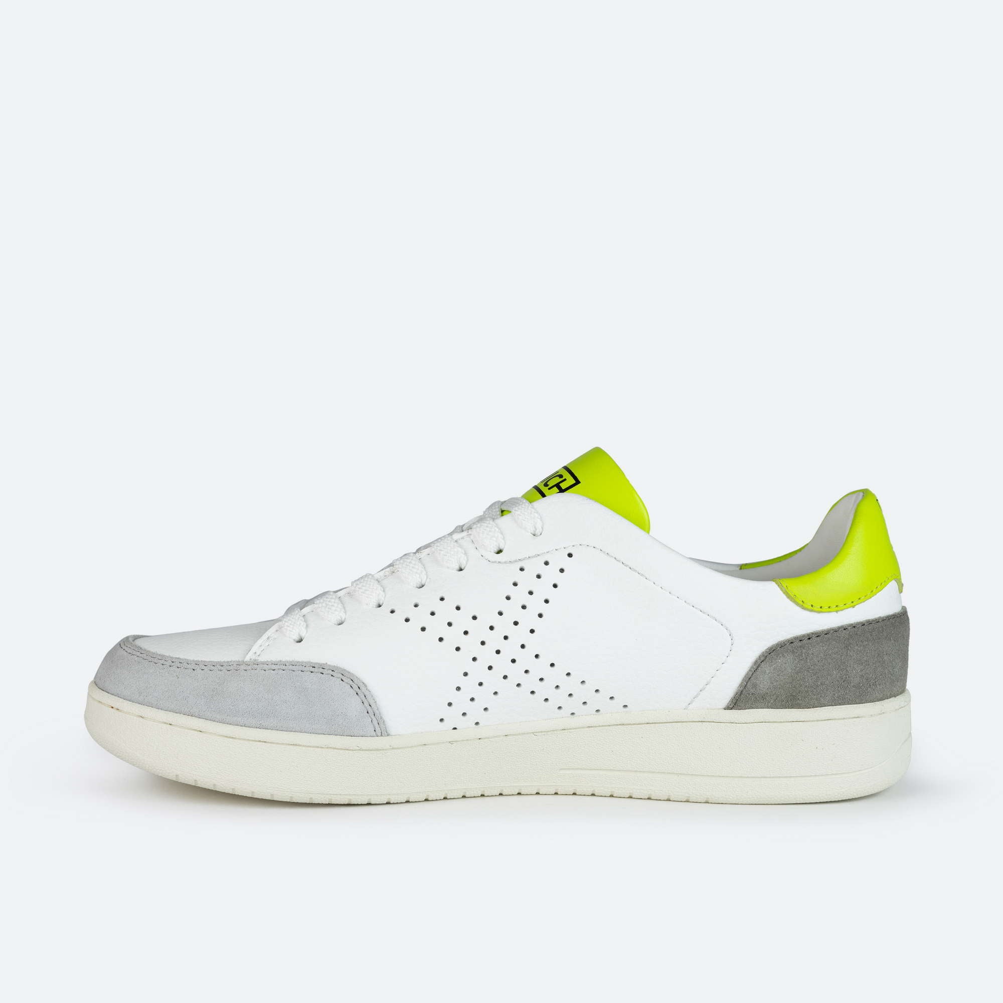 Munich Sneakers uomo pelle bianca dettagli lime