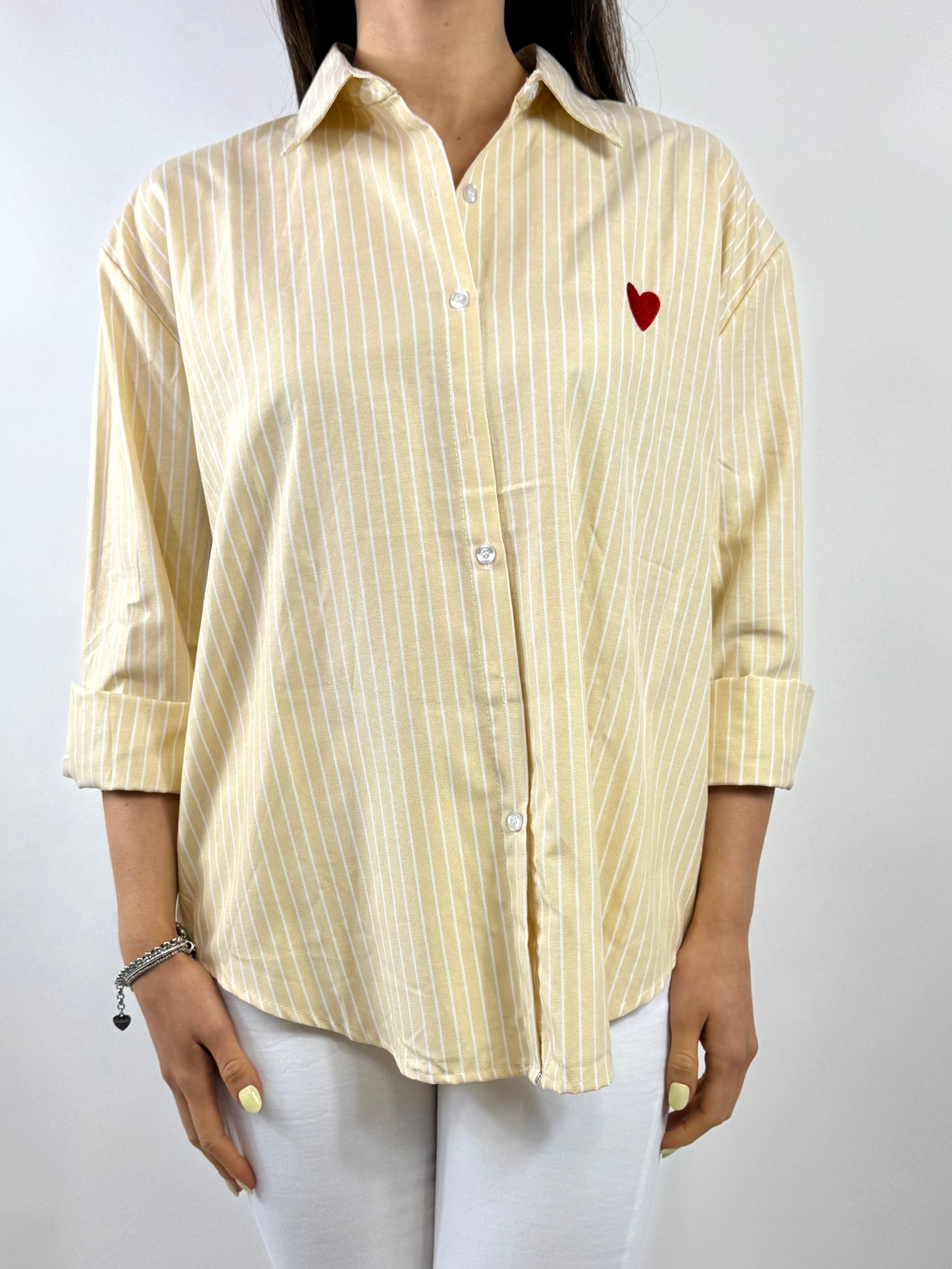 CECILE CAMICIA GIALLA CUORICINO