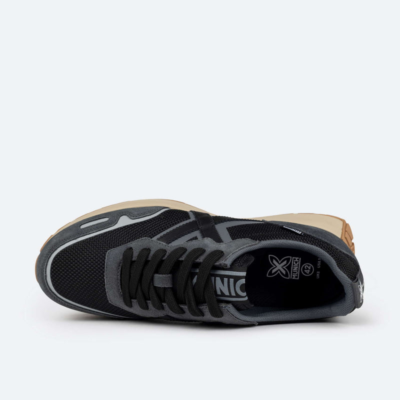 Munich Sneaker uomo in suede e mesh nero