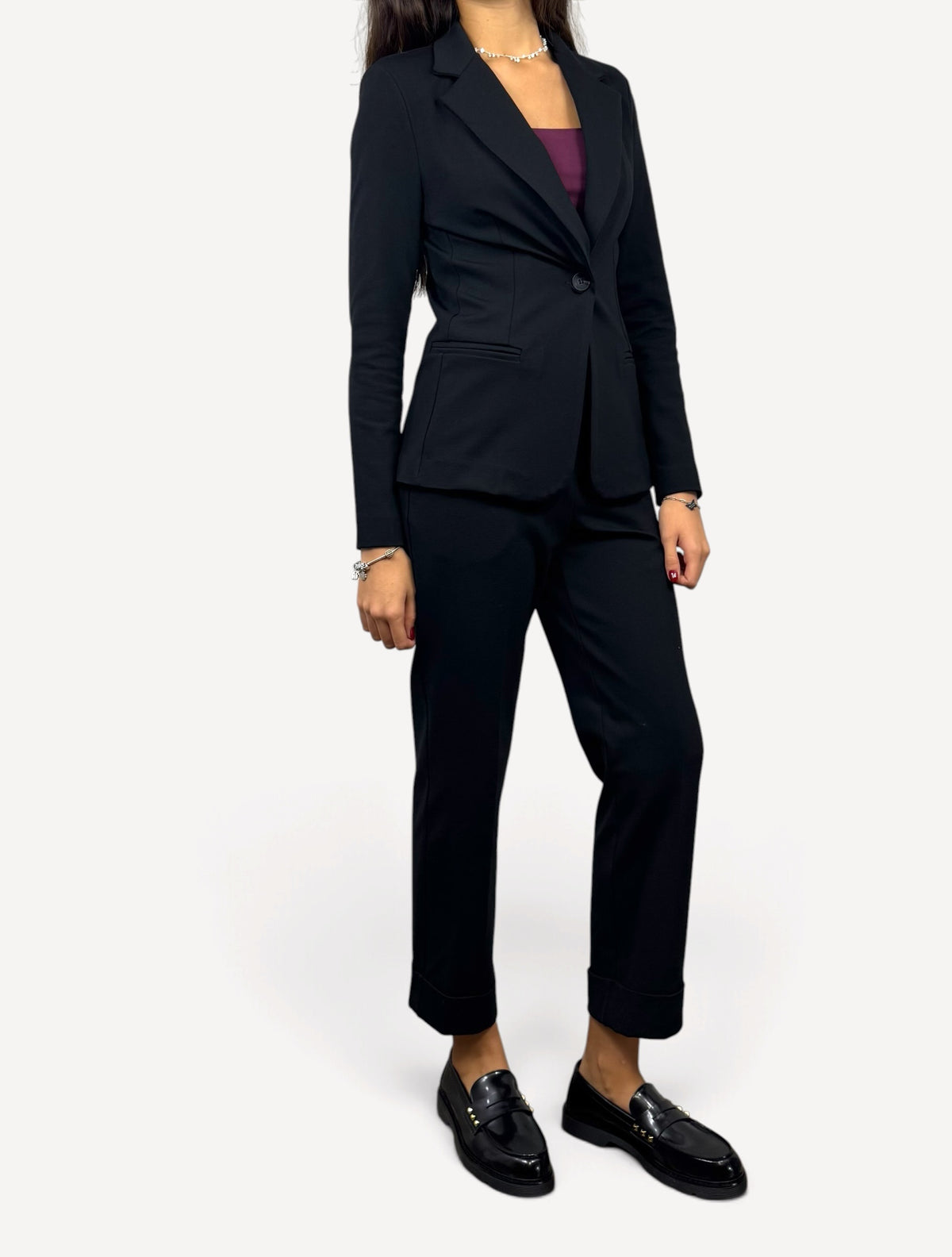 SUSY MIX BLAZER TESSUTO PUNTO MILANO NERO