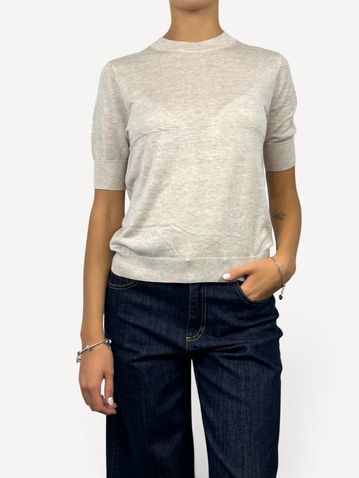 SUSY MIX MAGLIA PARICOLLO BEIGE
