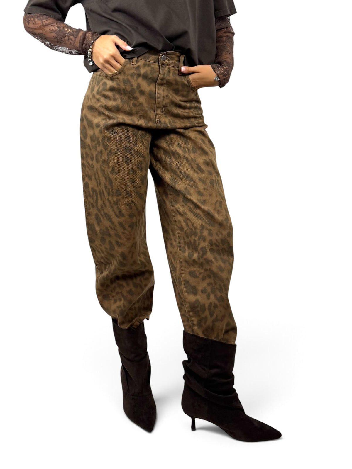 SUSY MIX PANTALONE MACULATO CAMMELLO