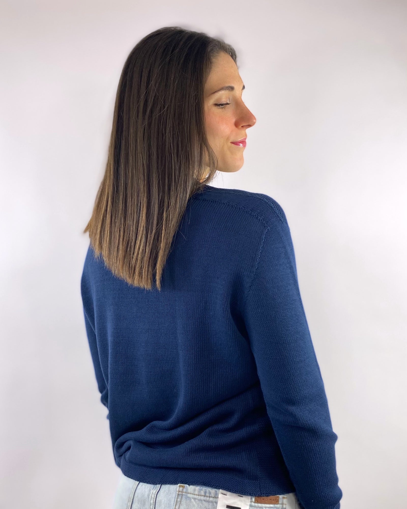 SUSY MIX CARDIGAN LINKS BLU