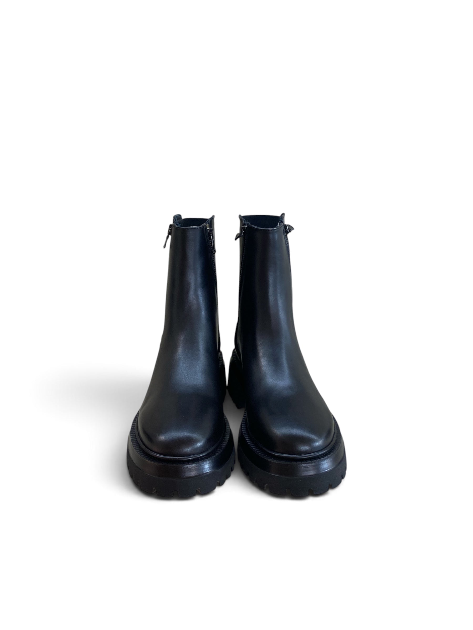 ANIMA STIVALETTO PELLE DOPPIA ZIP NERO