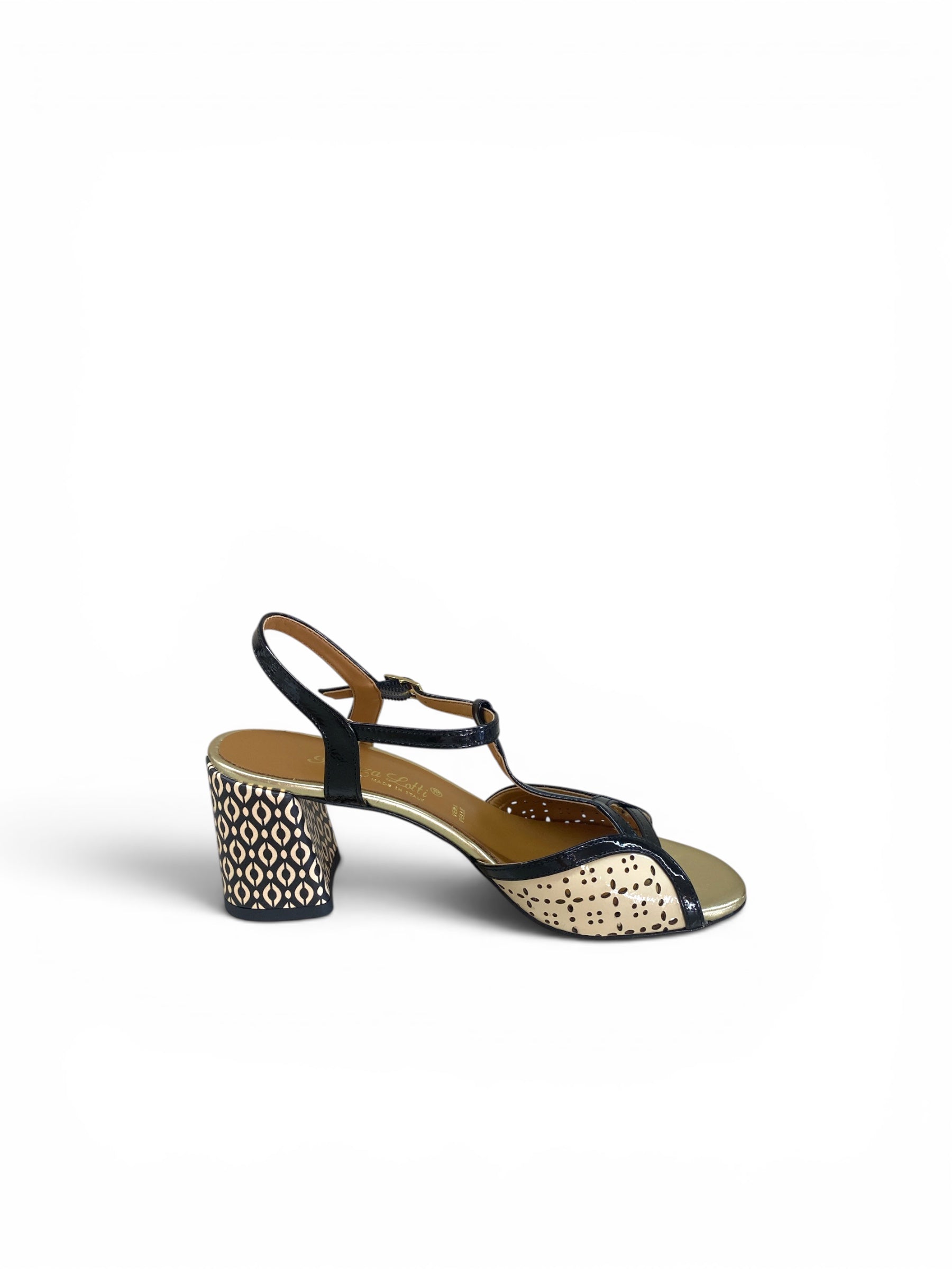 BOTTEGA LOTTI SANDALO TACCO BICOLORE