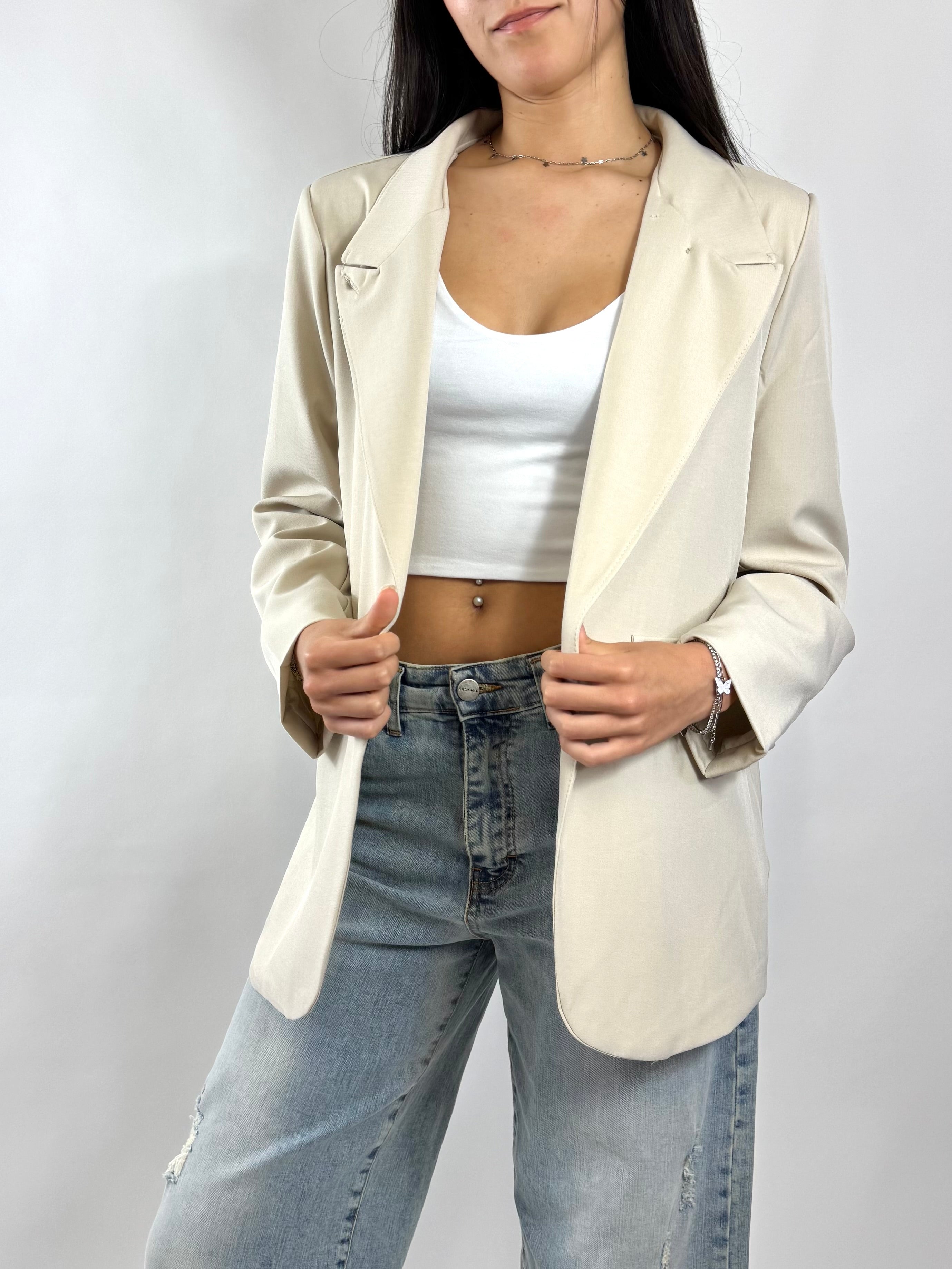 CECILE BLAZER COLLO ALTO BEIGE