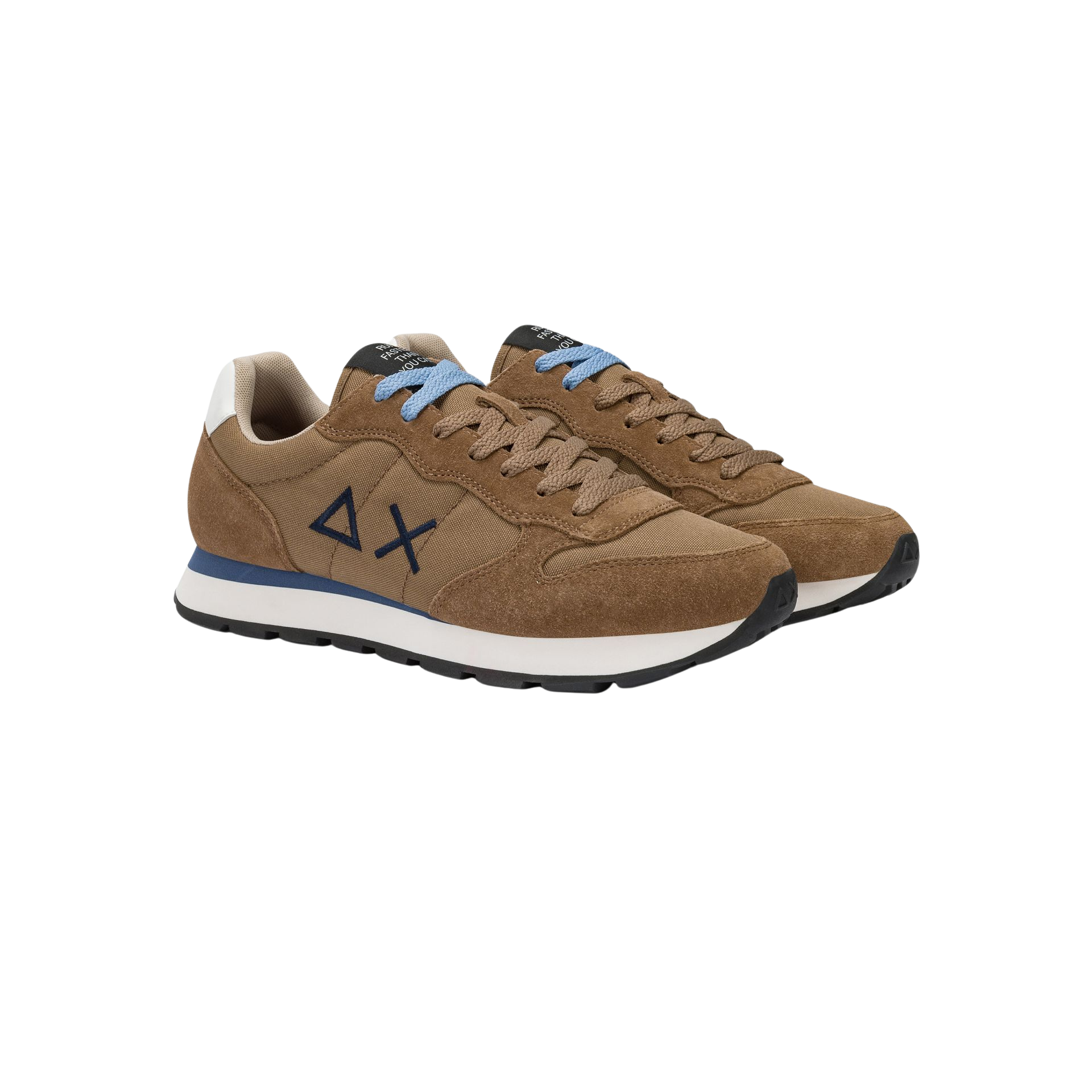 SUN68 Sneaker uomo in tela e suede volpe