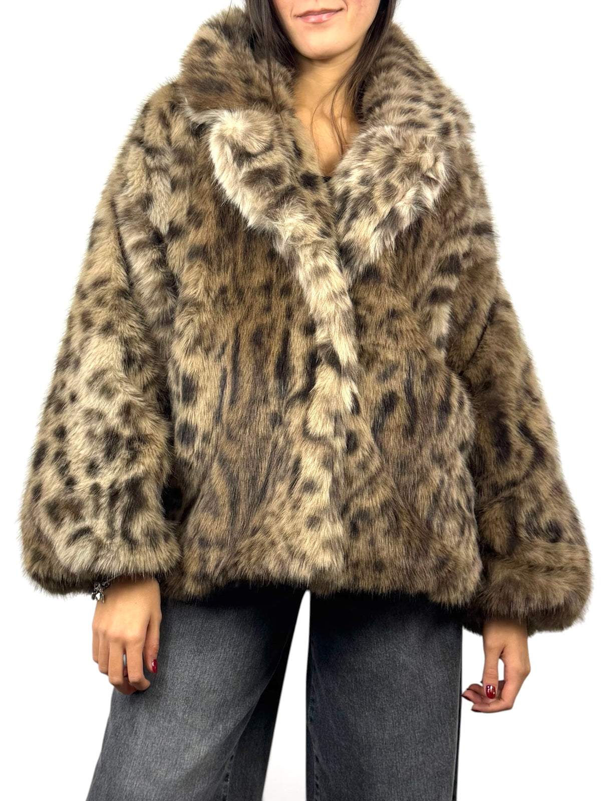 SUSY MIX ECOPELLICCIA ANIMALIER BEIGE
