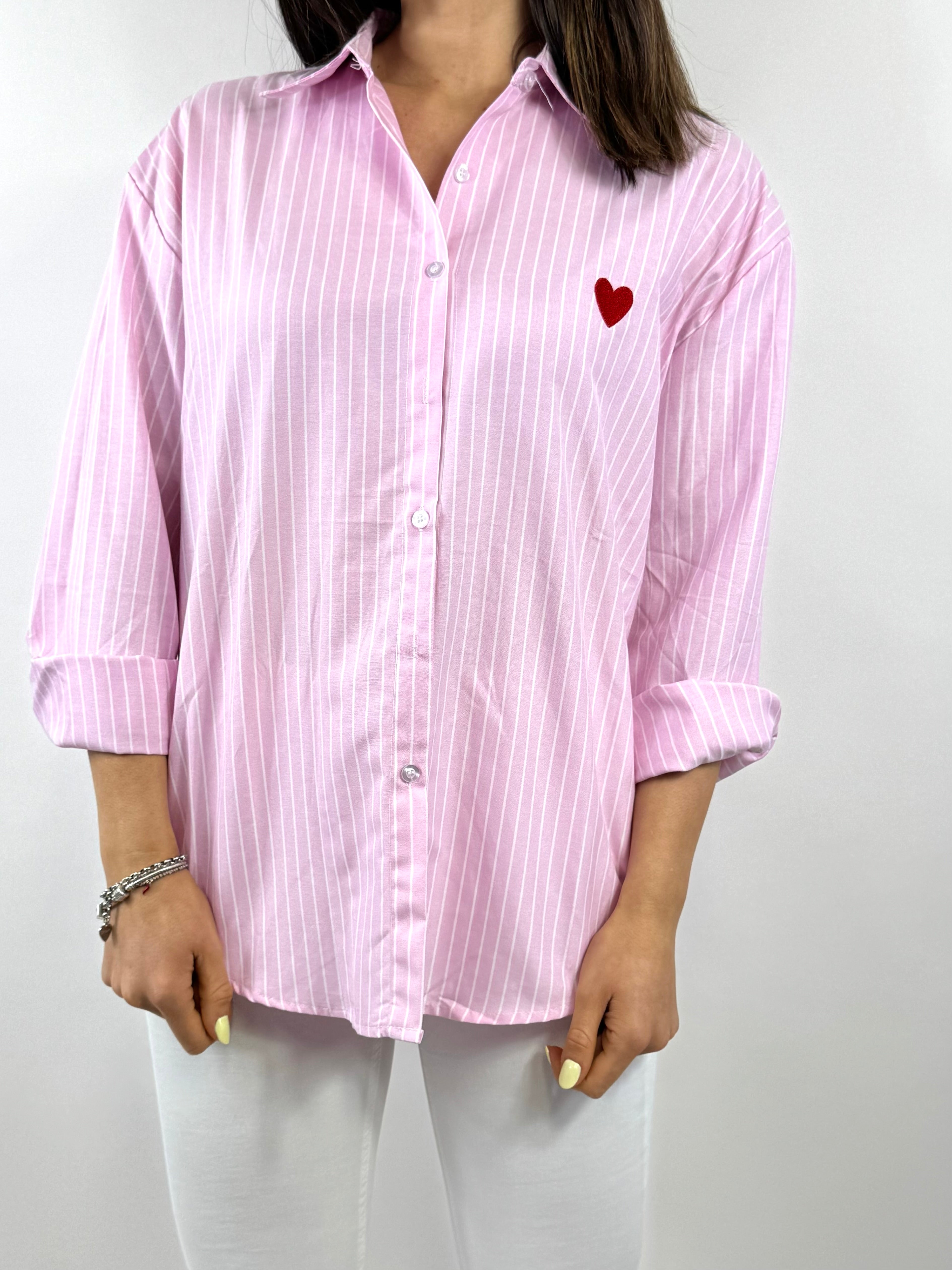 CECILE CAMICIA ROSA CUORICINO
