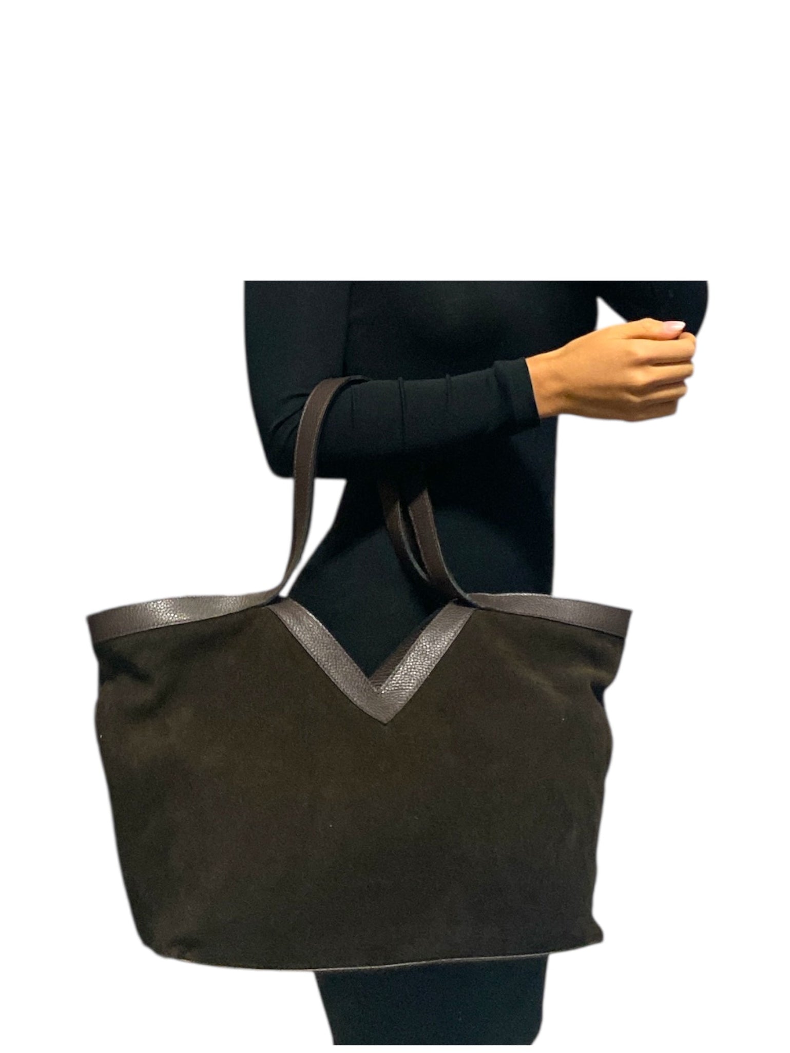 CECILE BORSA IN SUEDE MORO