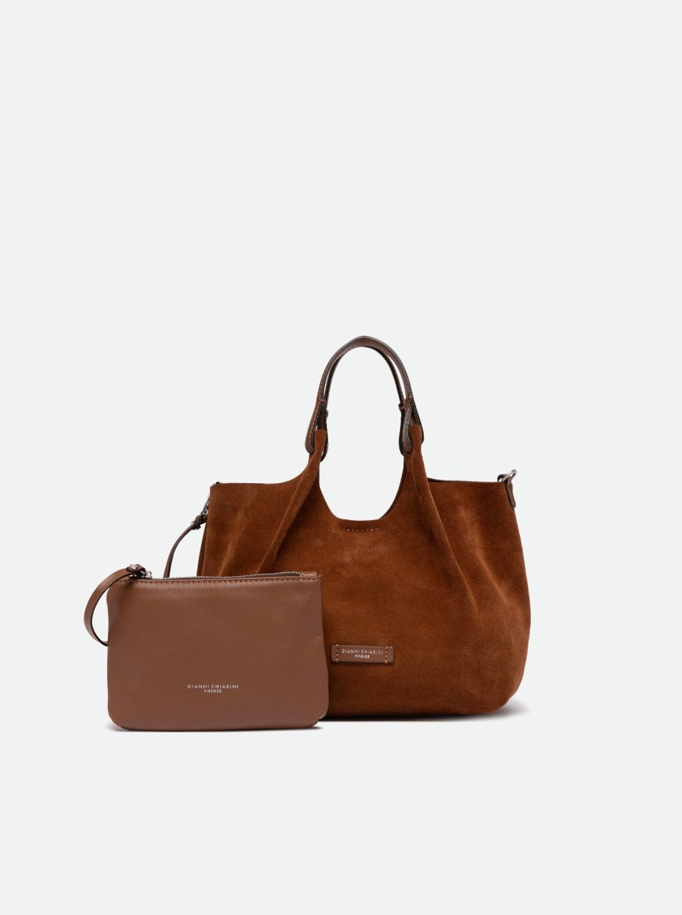 GIANNI CHIARINI BORSA A MANO DUA COGNAC
