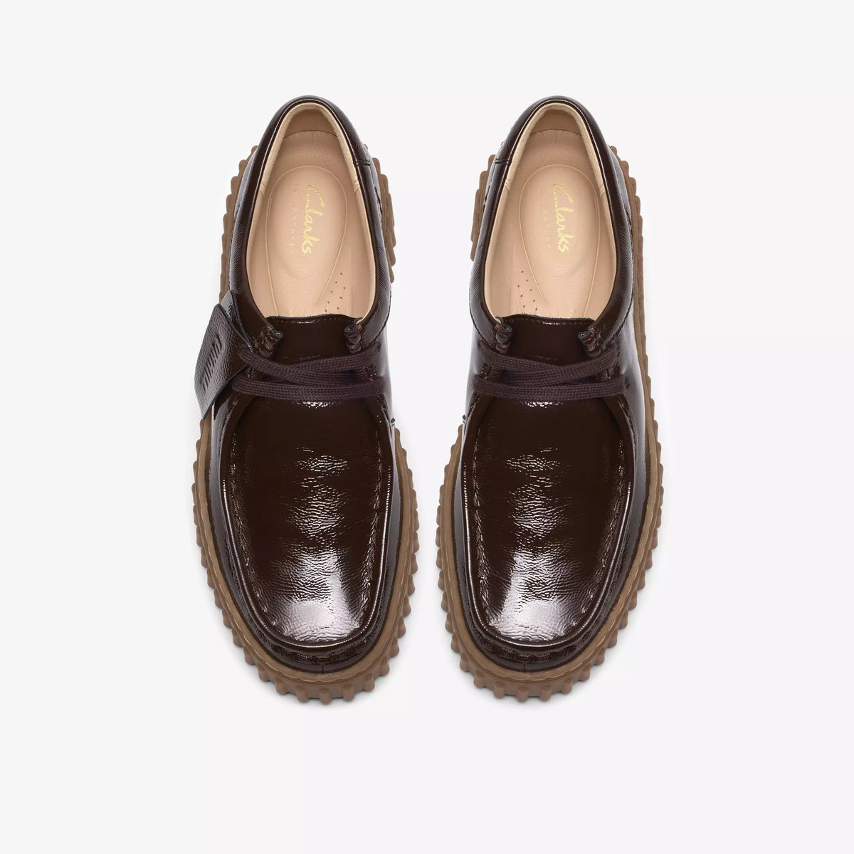 CLARKS SCARPA MODELLO INGEGNERE TORHILL BEE VERNICIATA DARK BROWN