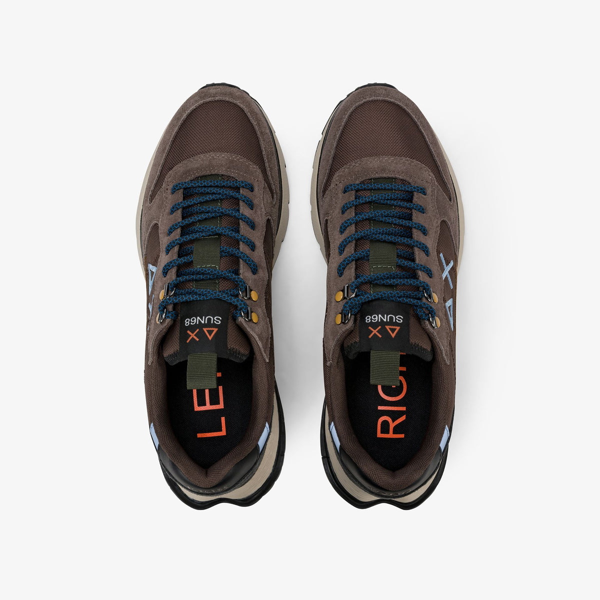 SUN68 SNEAKERS UOMO FIRE & CAMPING MARRONE