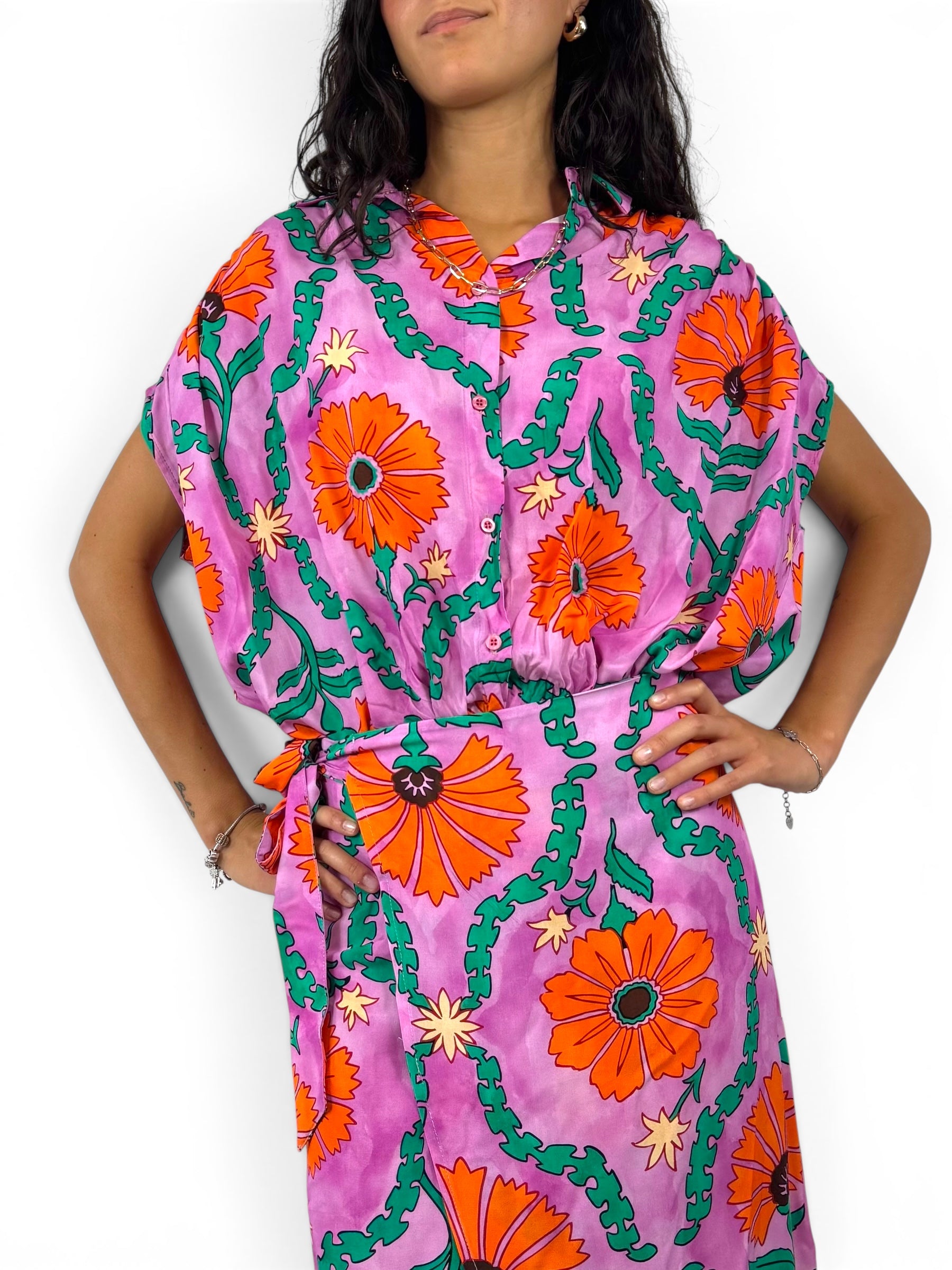 SUSY MIX CAMICIA FIORI VIOLA