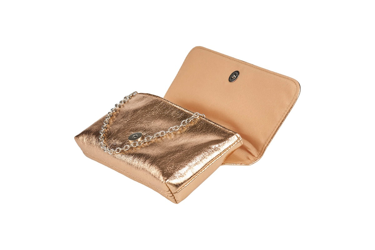 ANNA CECERE POCHETTE LAMINATA ROSE GOLD