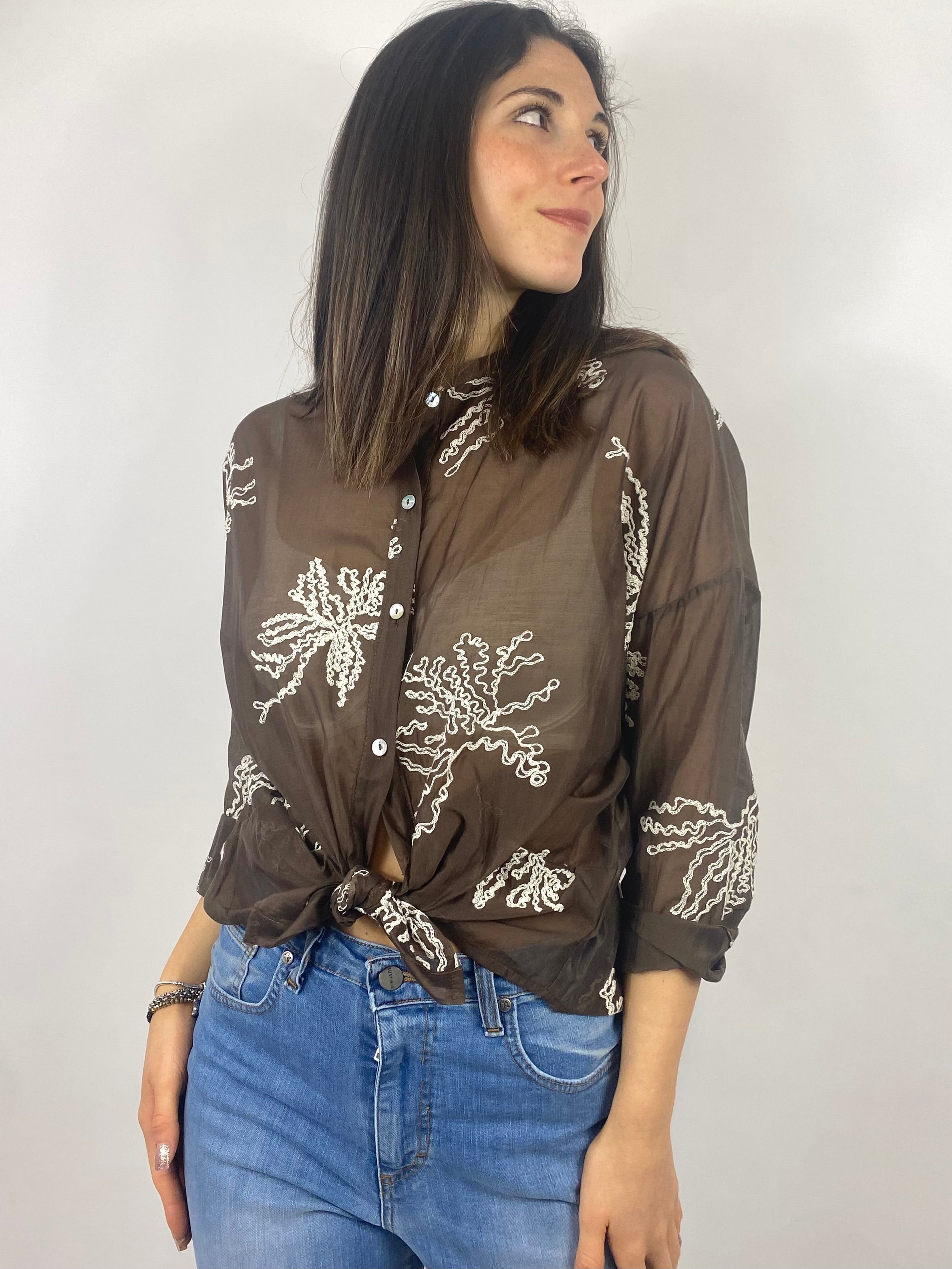 SUSY MIX CAMICIA CON RICAMI MORO