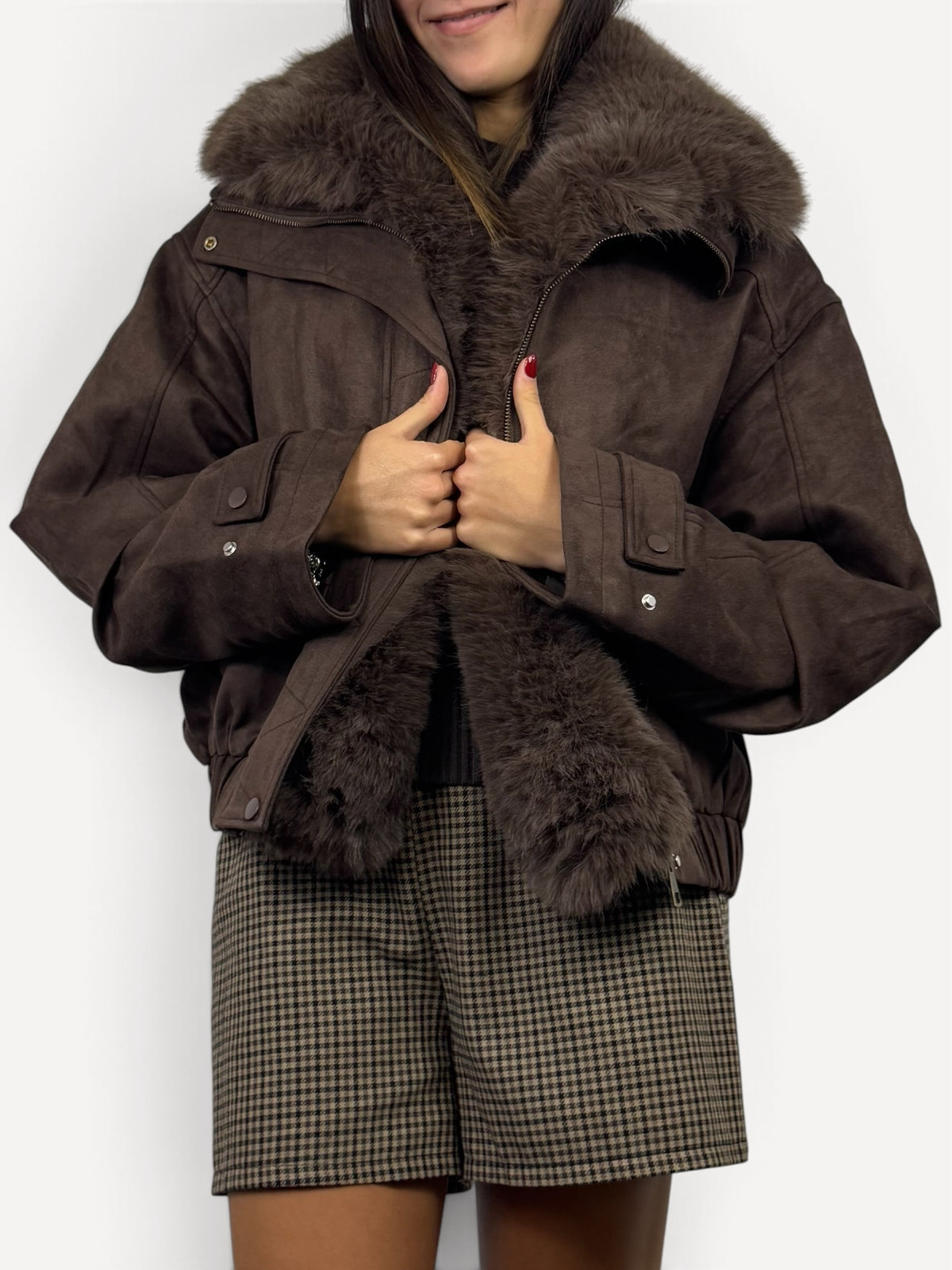 CECILE BOMBER CON ECOFUR STACCABILE