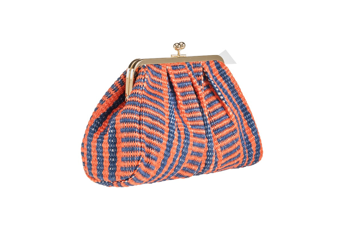 ANNA CECERE POCHETTE RIGHE ARANCIO