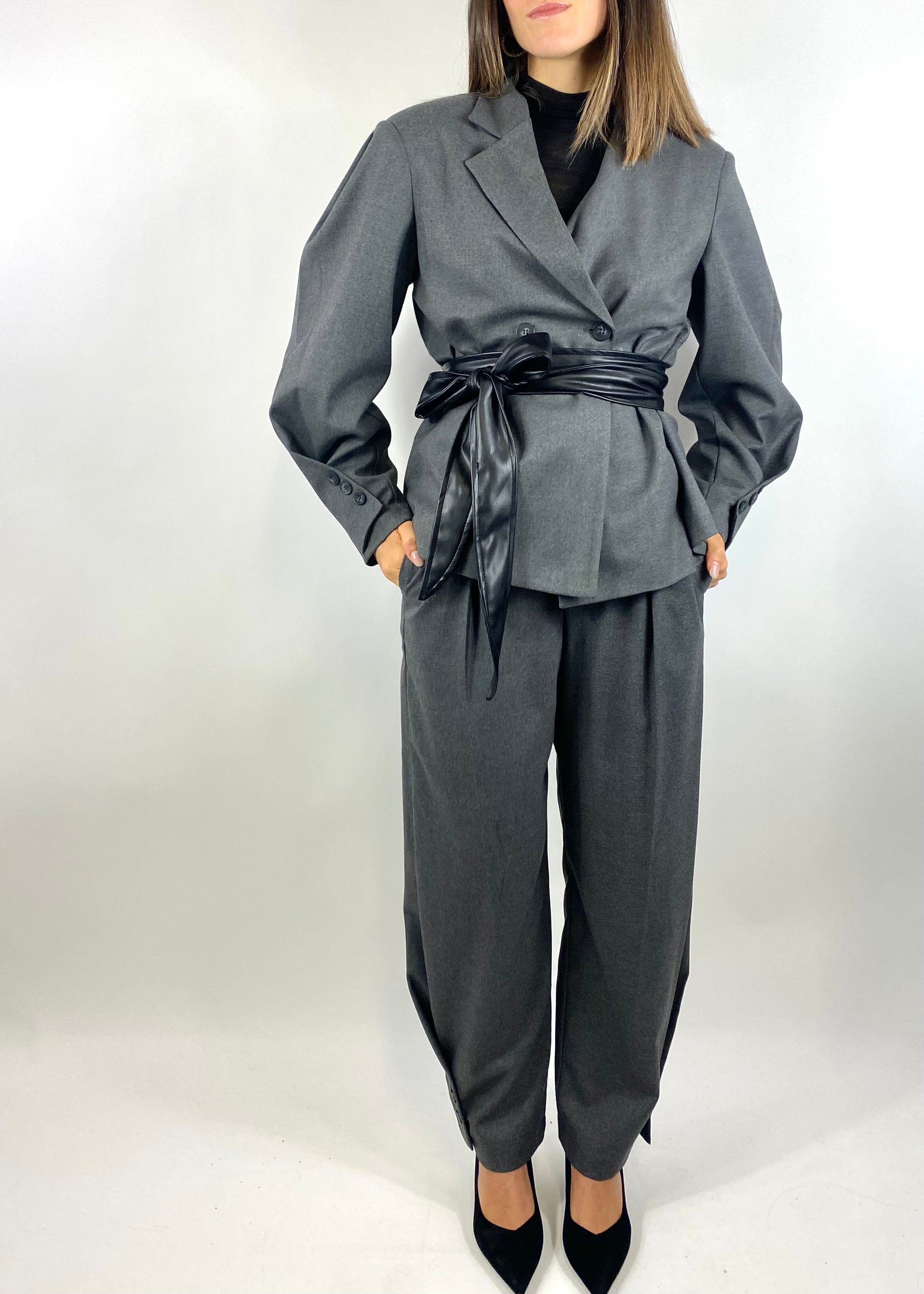 SUSY MIX GIACCA CON FUSCIACCA GRIGIO