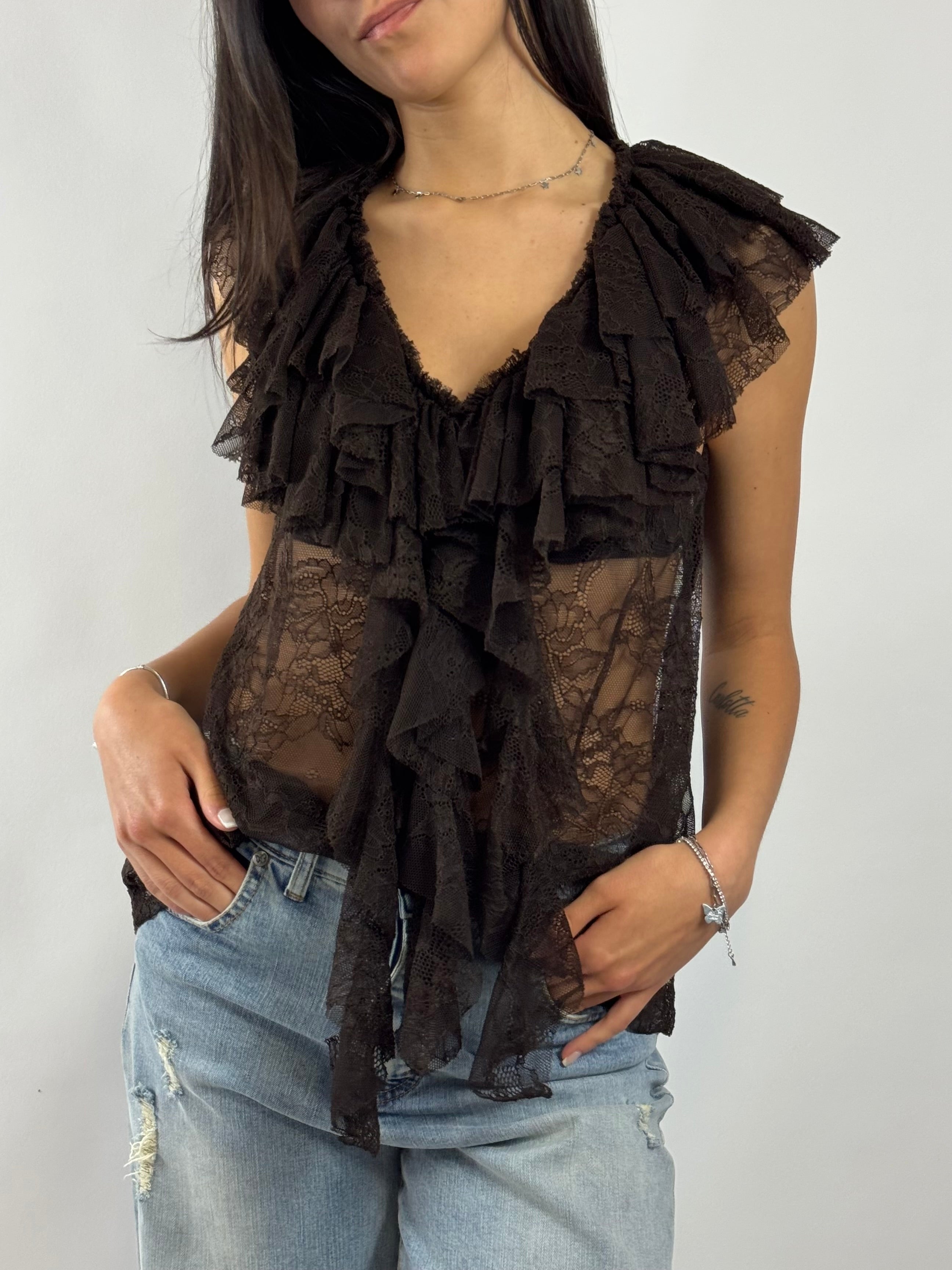 CECILE TOP PIZZO MORO