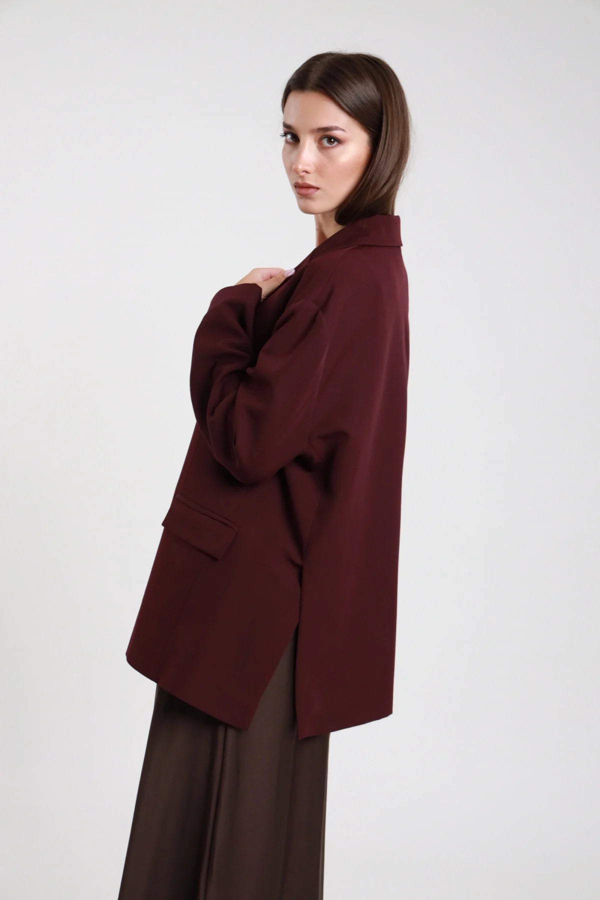 SUSY MIX BLAZER OVER VINO
