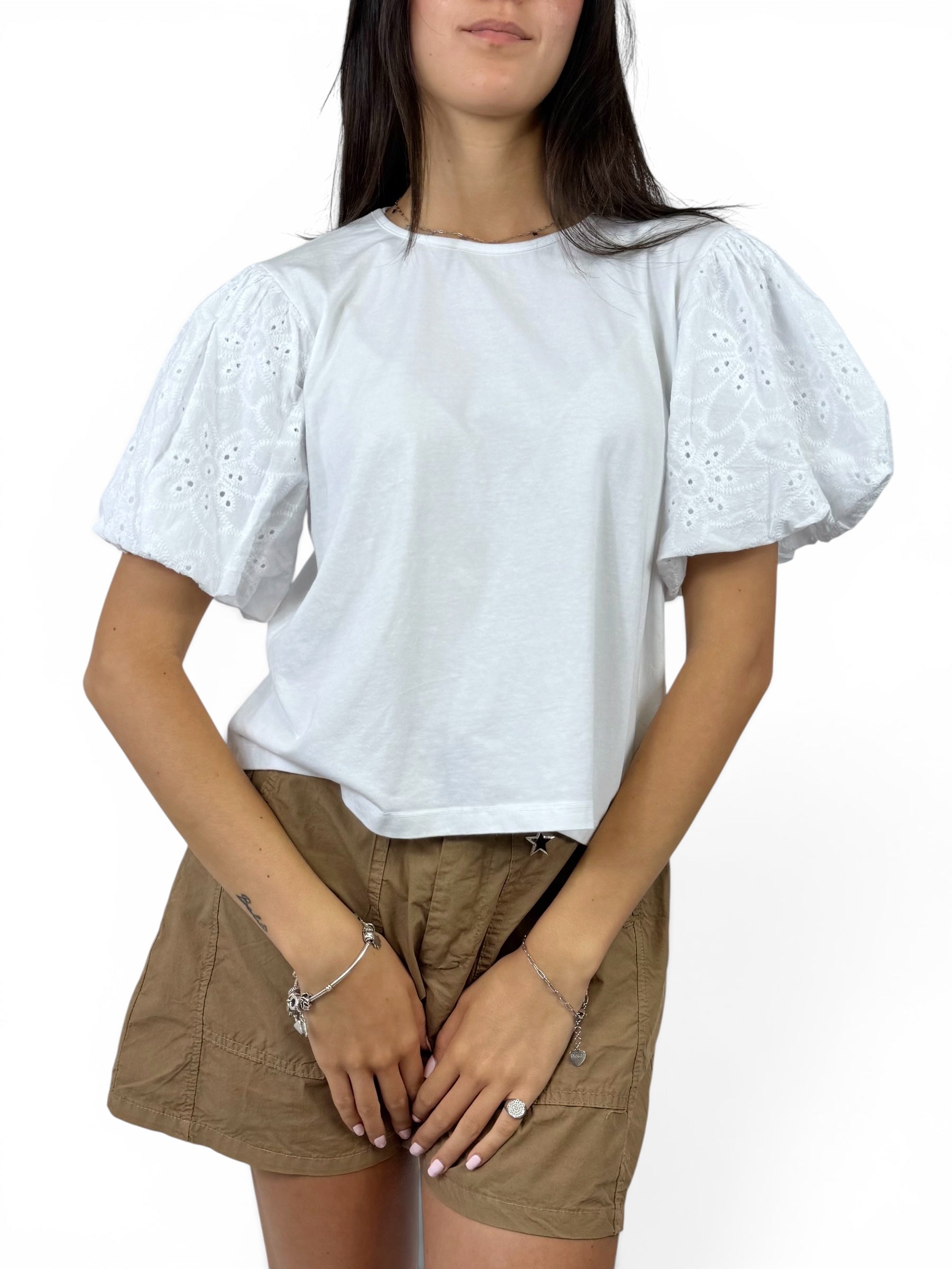 SUSY MIX MAGLIA MANICA SAN GALLO BIANCA