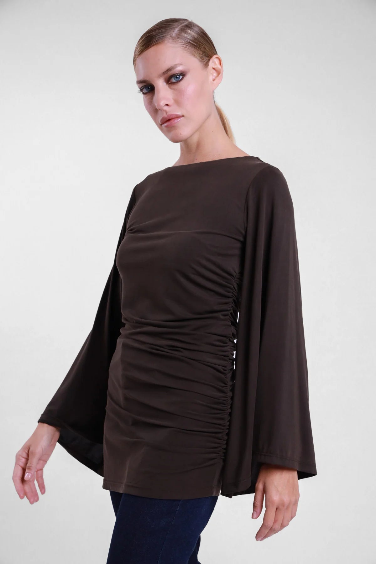 SUSY MIX MAGLIA CON ARRICCIO MORO