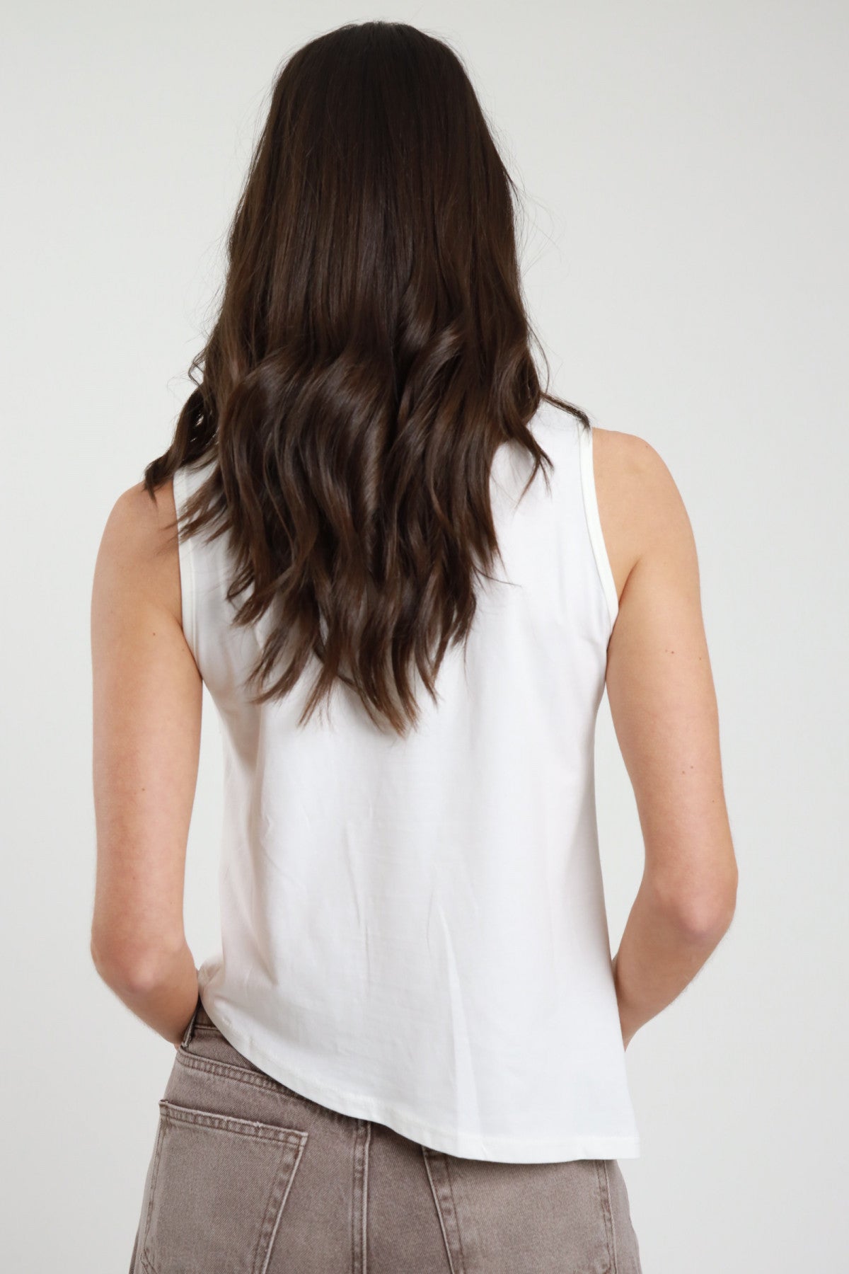 SUSYMIX TOP BIANCO SMANICATO CON PIZZO